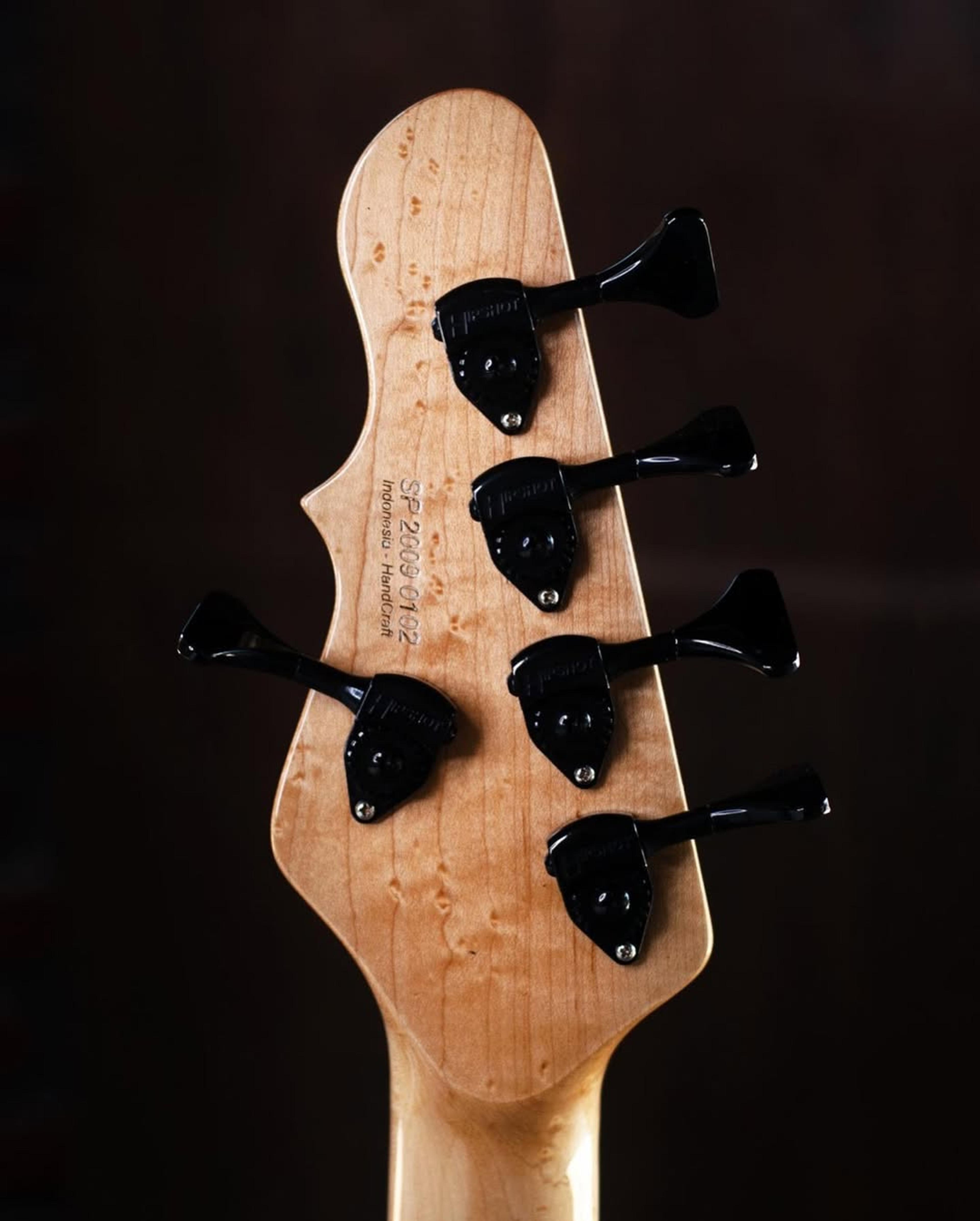 Back Headstock view of the ODIENG Corvette 5 string bass