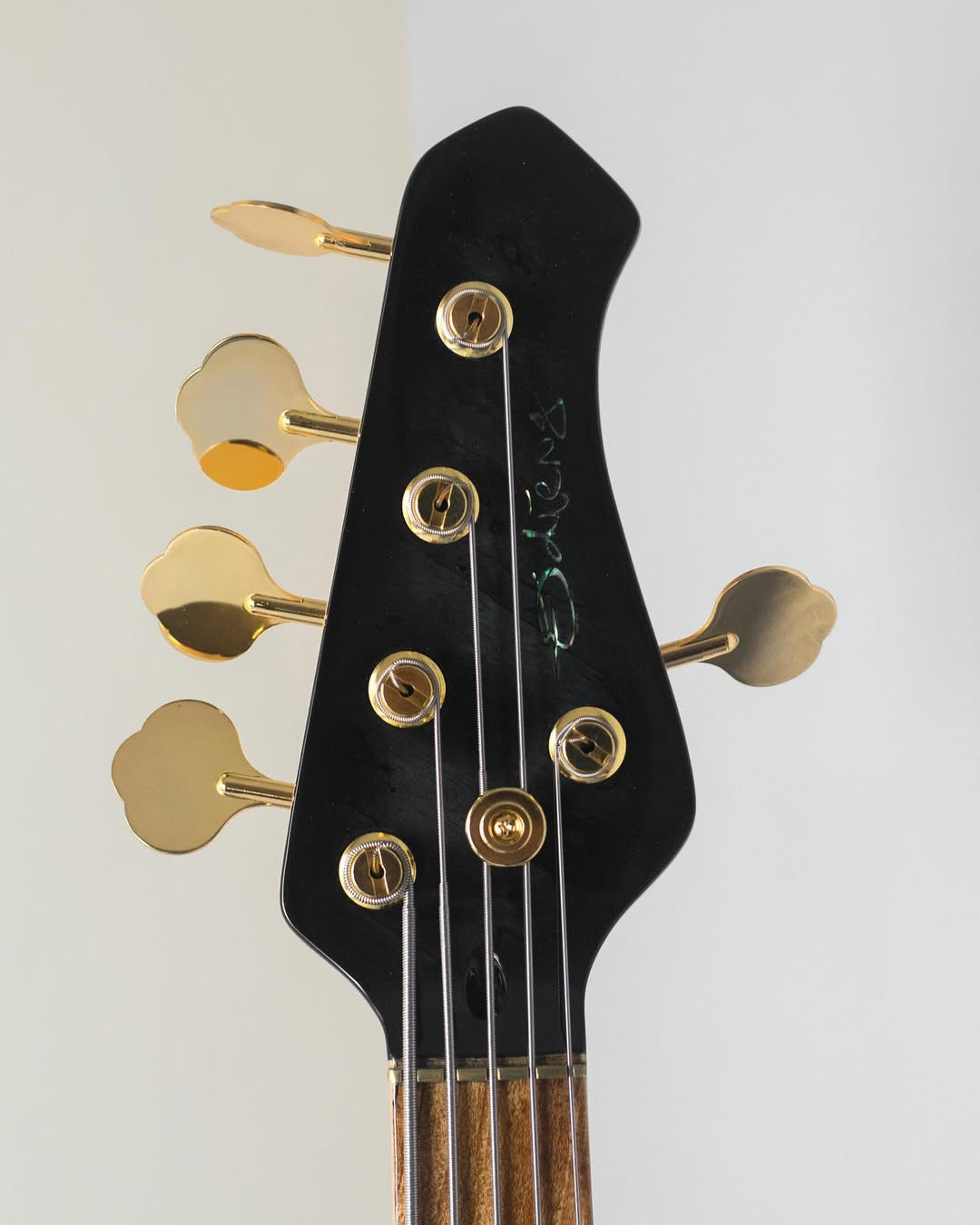 Front Headstock view of the ODIENG KJ 5 string bass
