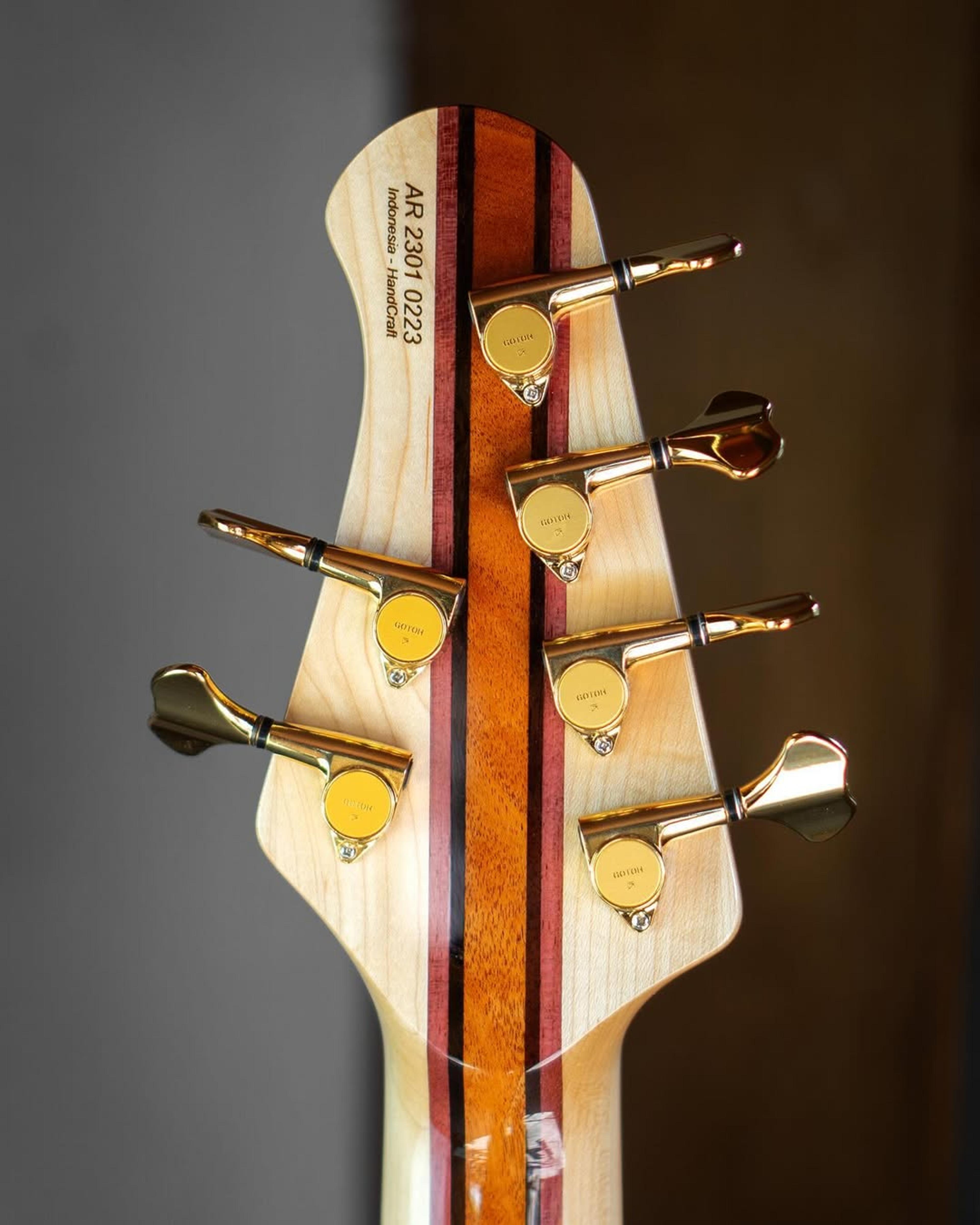 Back Headstock view of the ODIENG Nebula 6 string bass