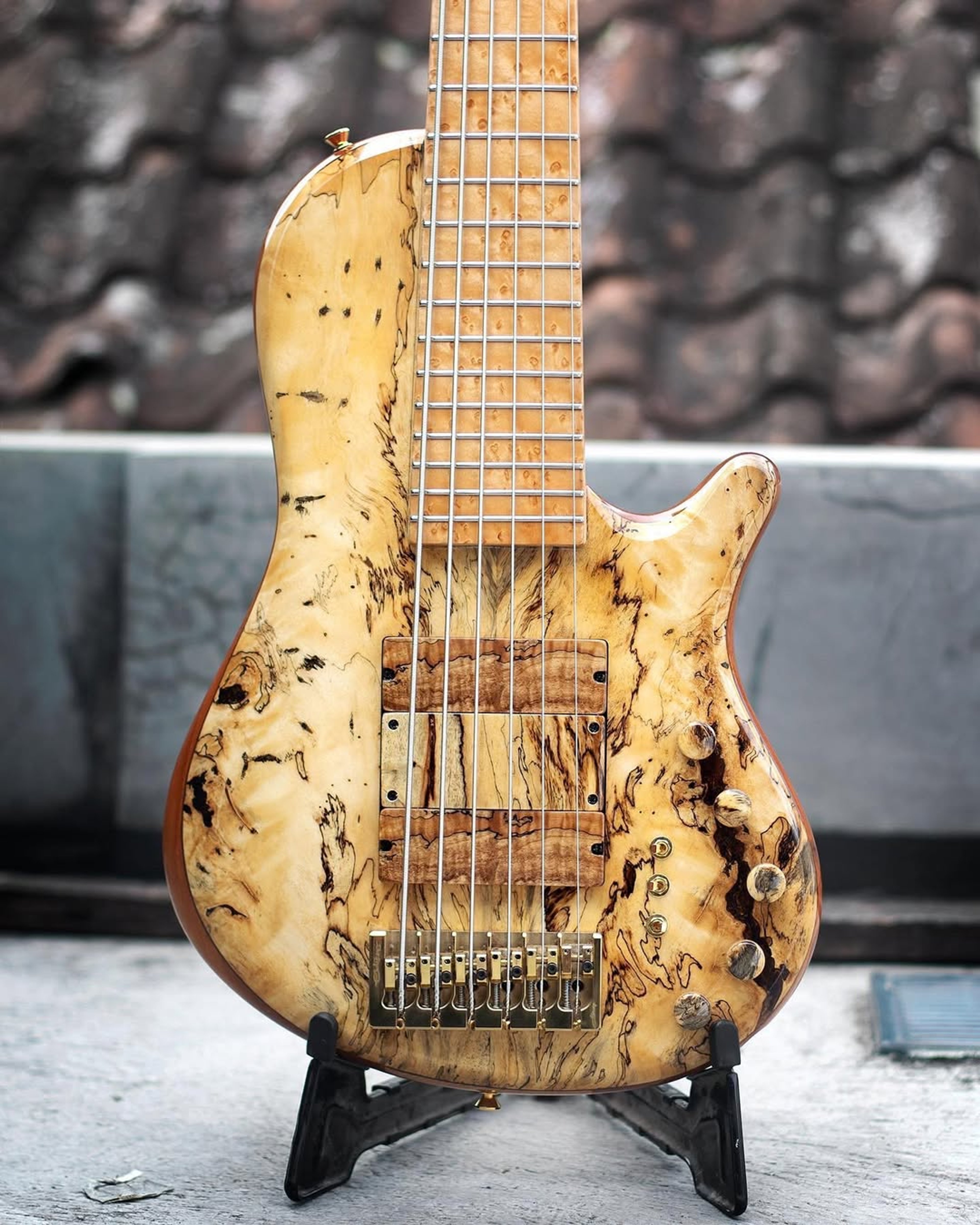 Front body view of the ODIENG Nebula 6 string bass