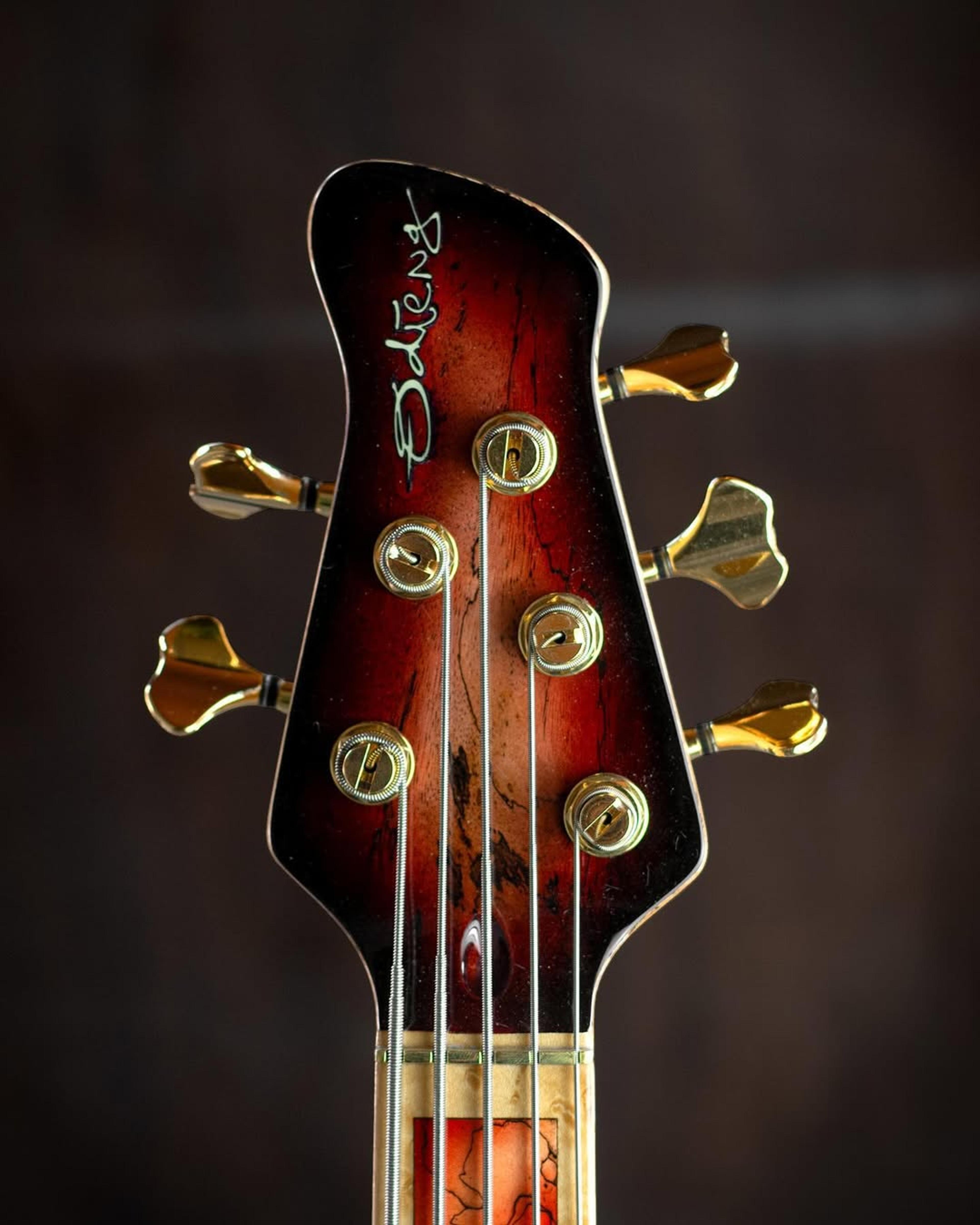 Front Headstock view of the ODIENG INZ 5 string bass