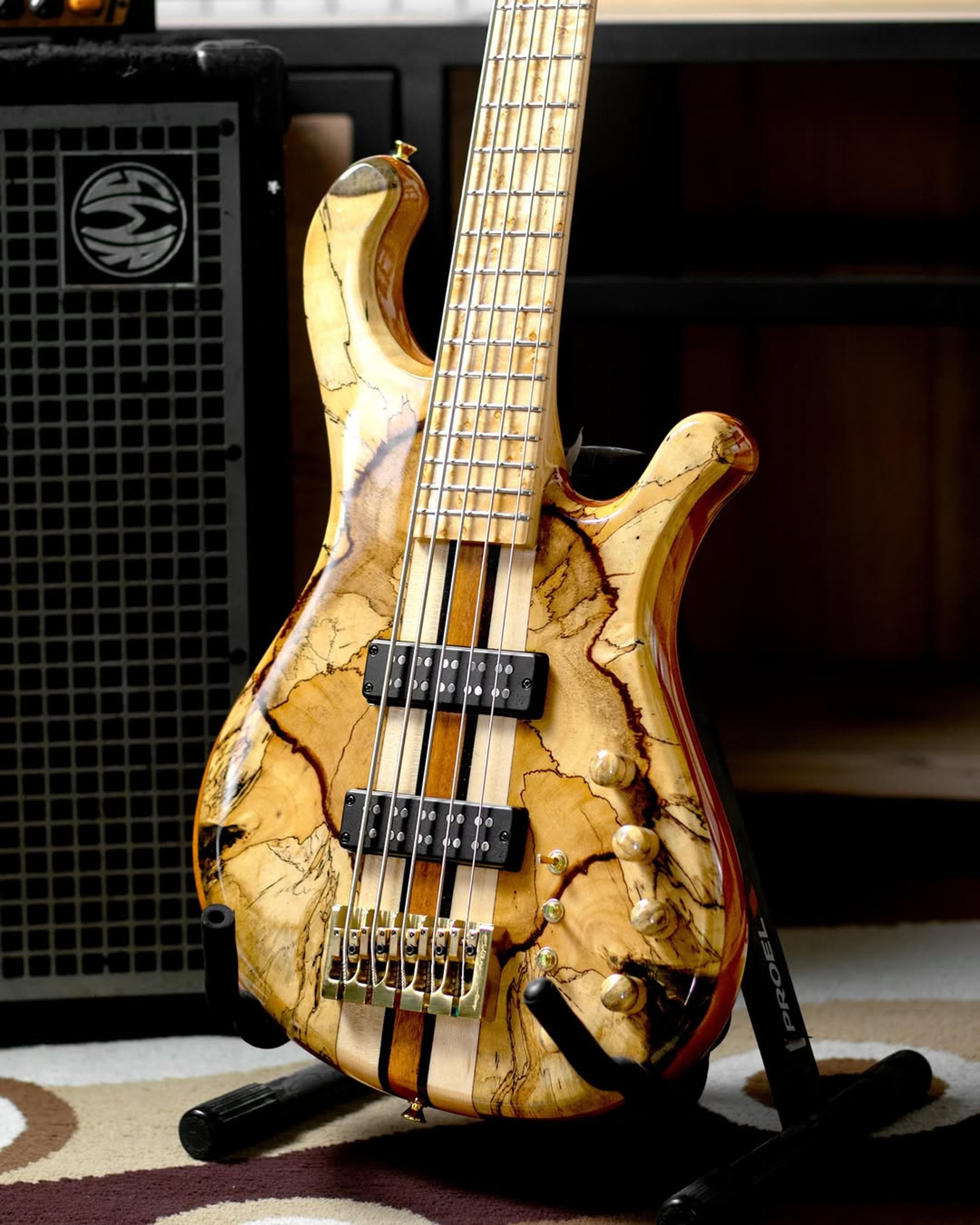 Side Body view of the ODIENG RS Series 5 string bass