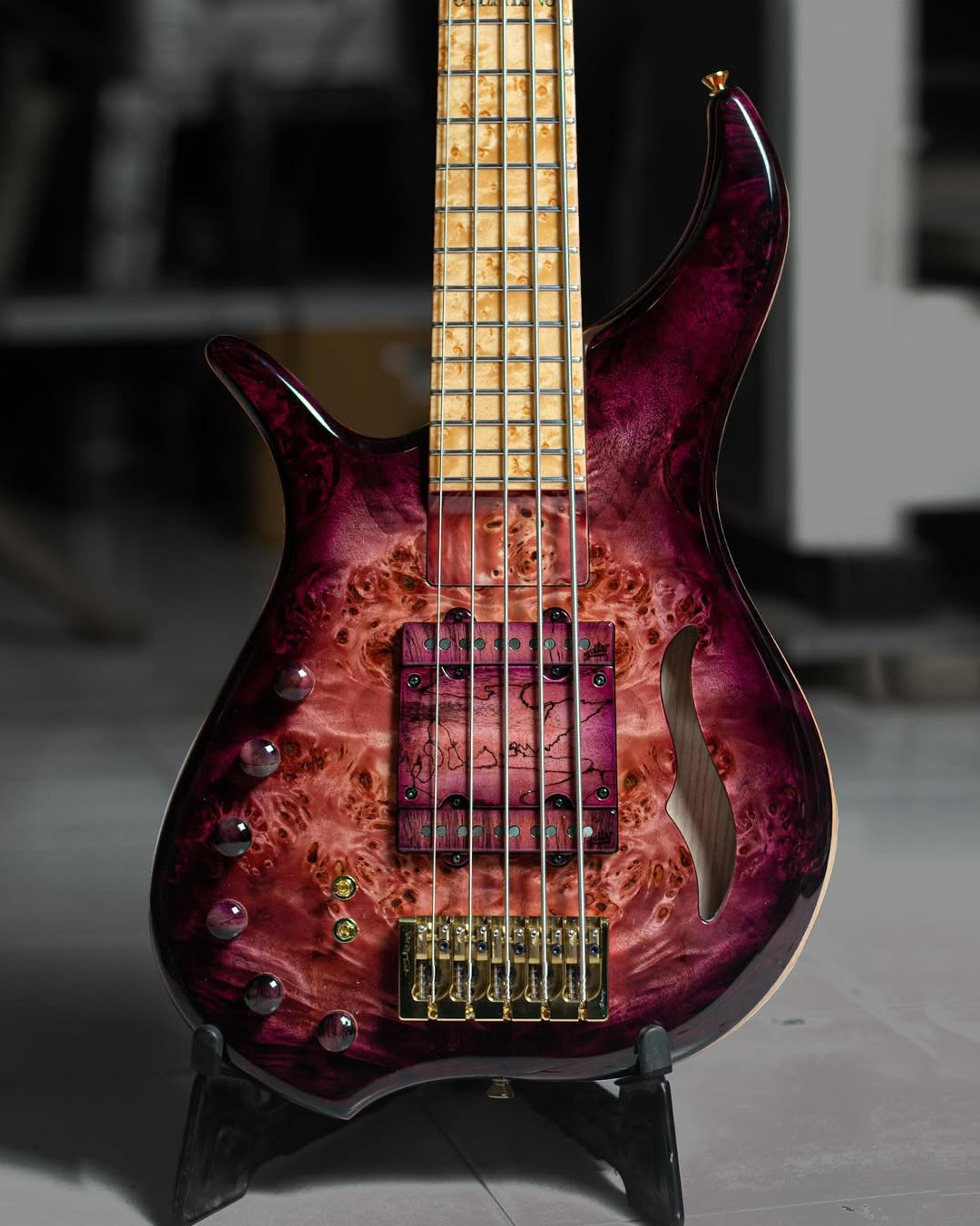 Front body view of the ODIENG Viper 5 string bass