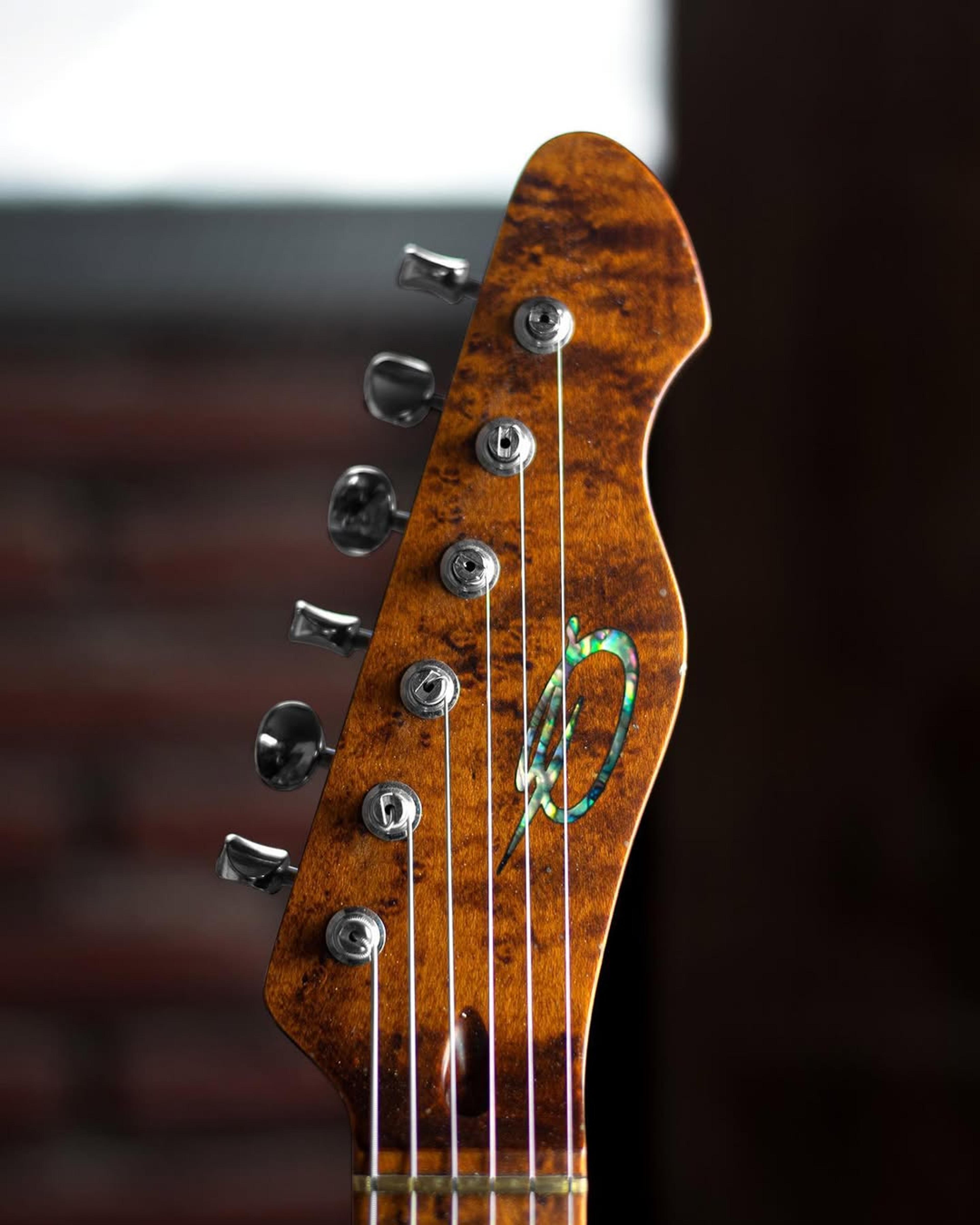 Front Headstock view of the ODIENG Parama 6 string Guitar
