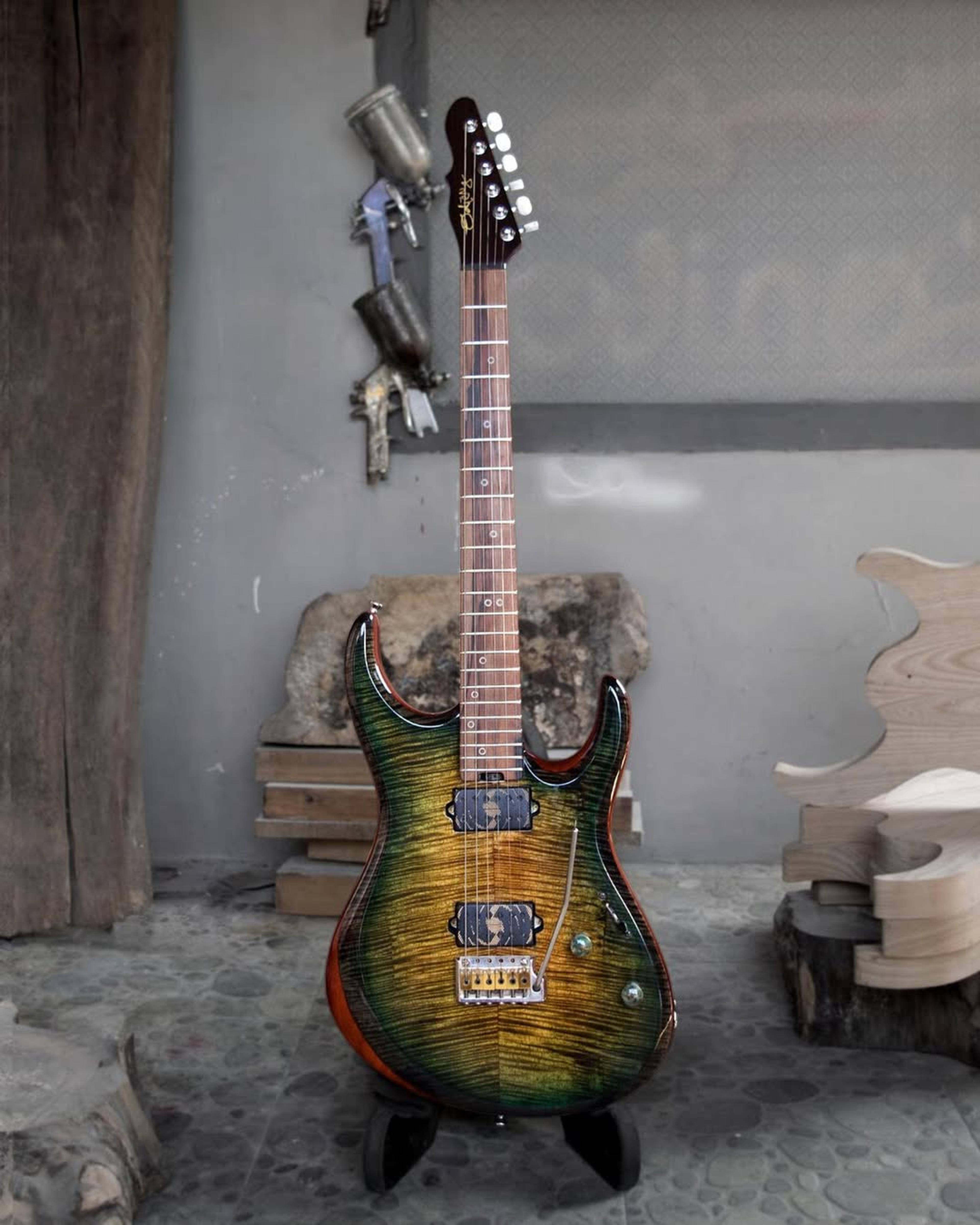 Full front view of the ODIENG Series 5 6 string Guitar