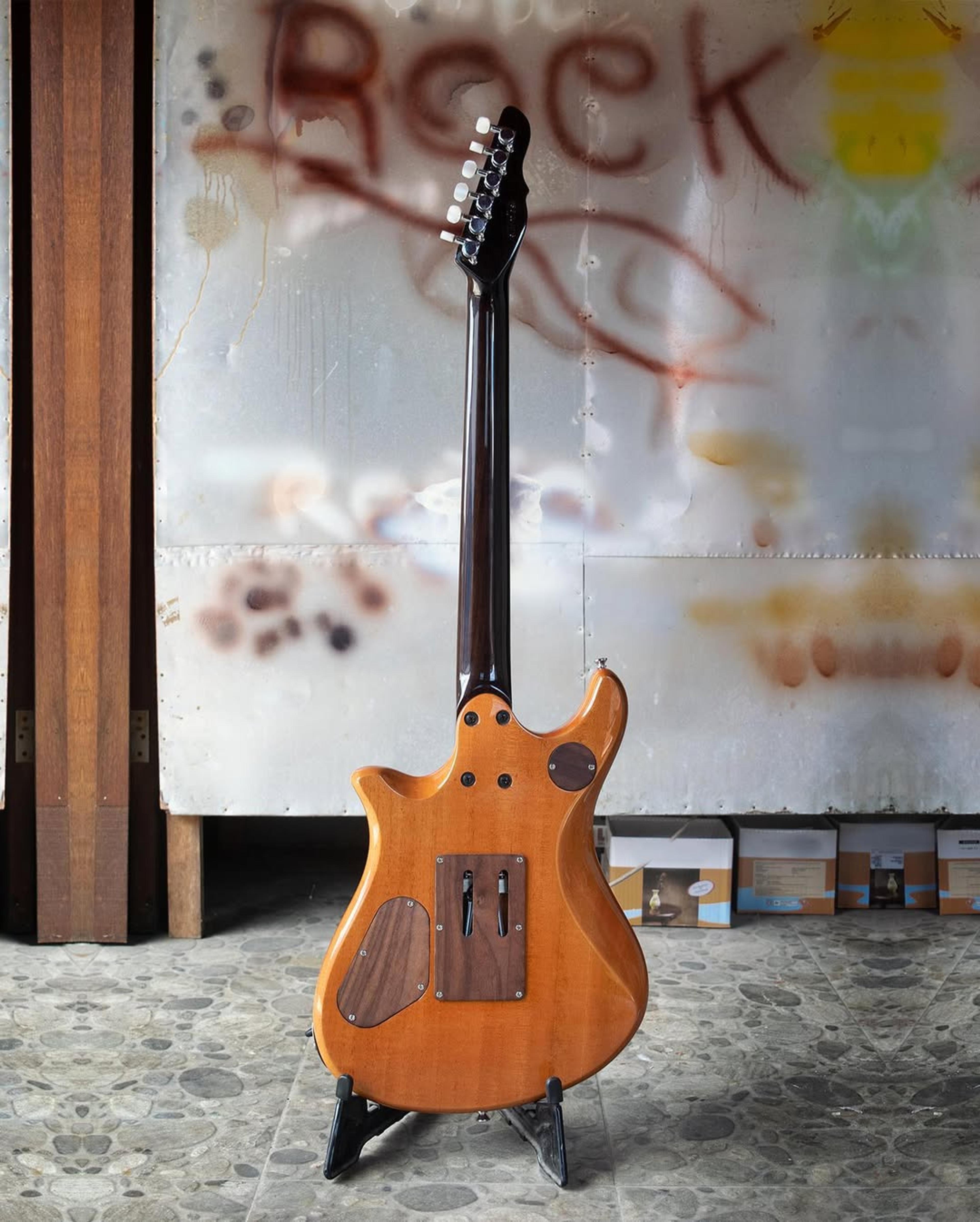 Full Back front view of the ODIENG Neptune 6 string Guitar