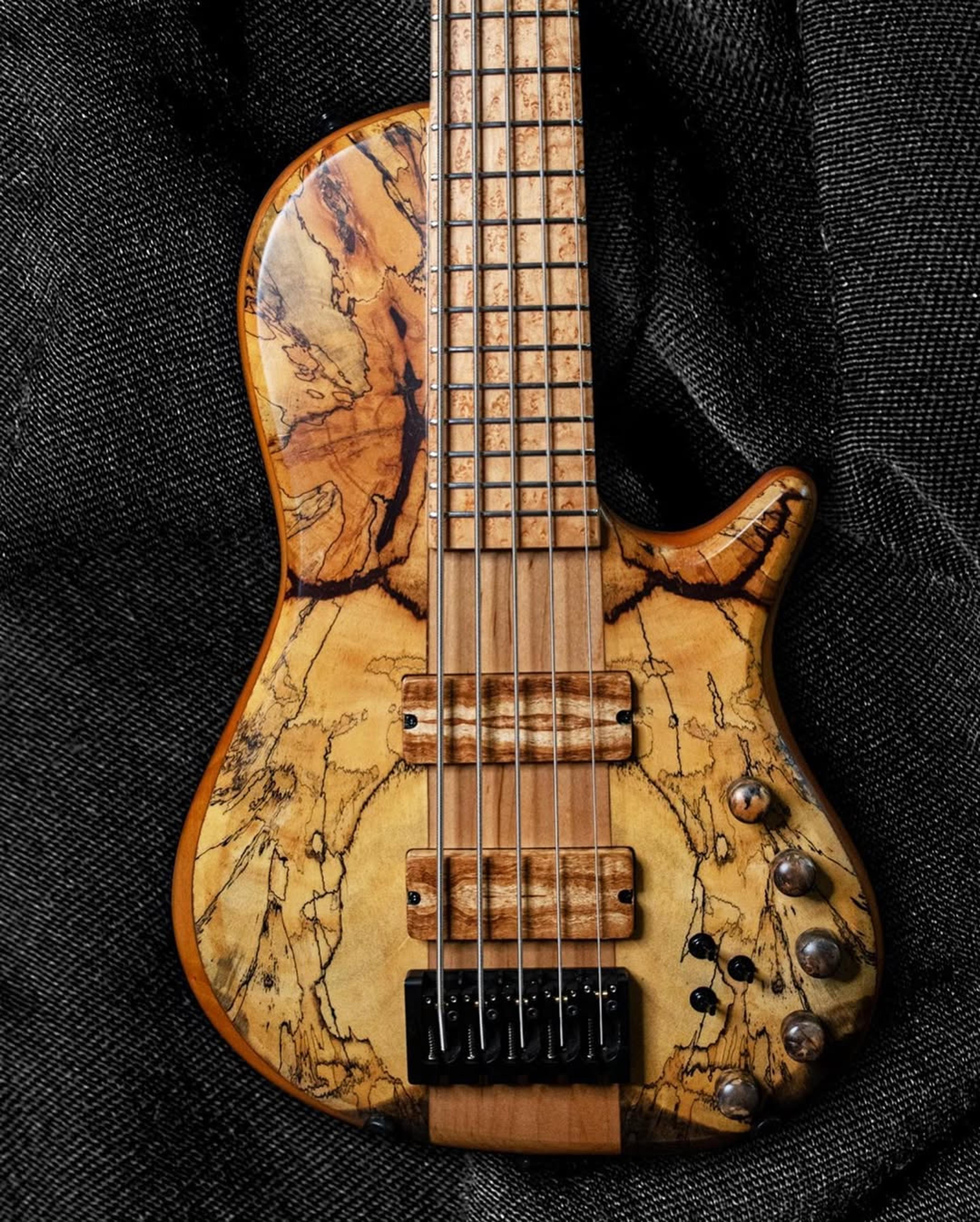Front body view of the ODIENG Nebula 5 string bass