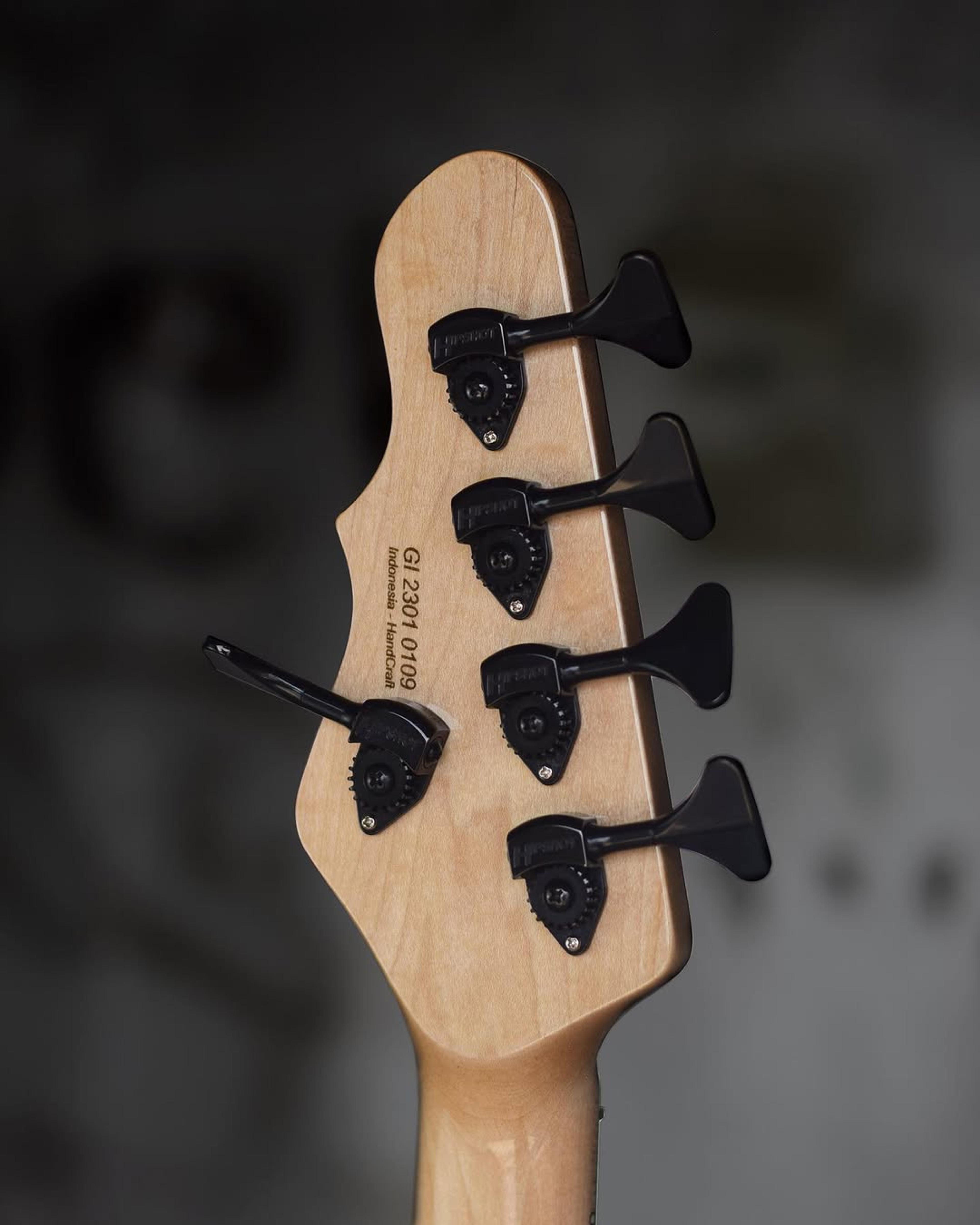 Back Headstock view of the ODIENG Corvette 5 string bass