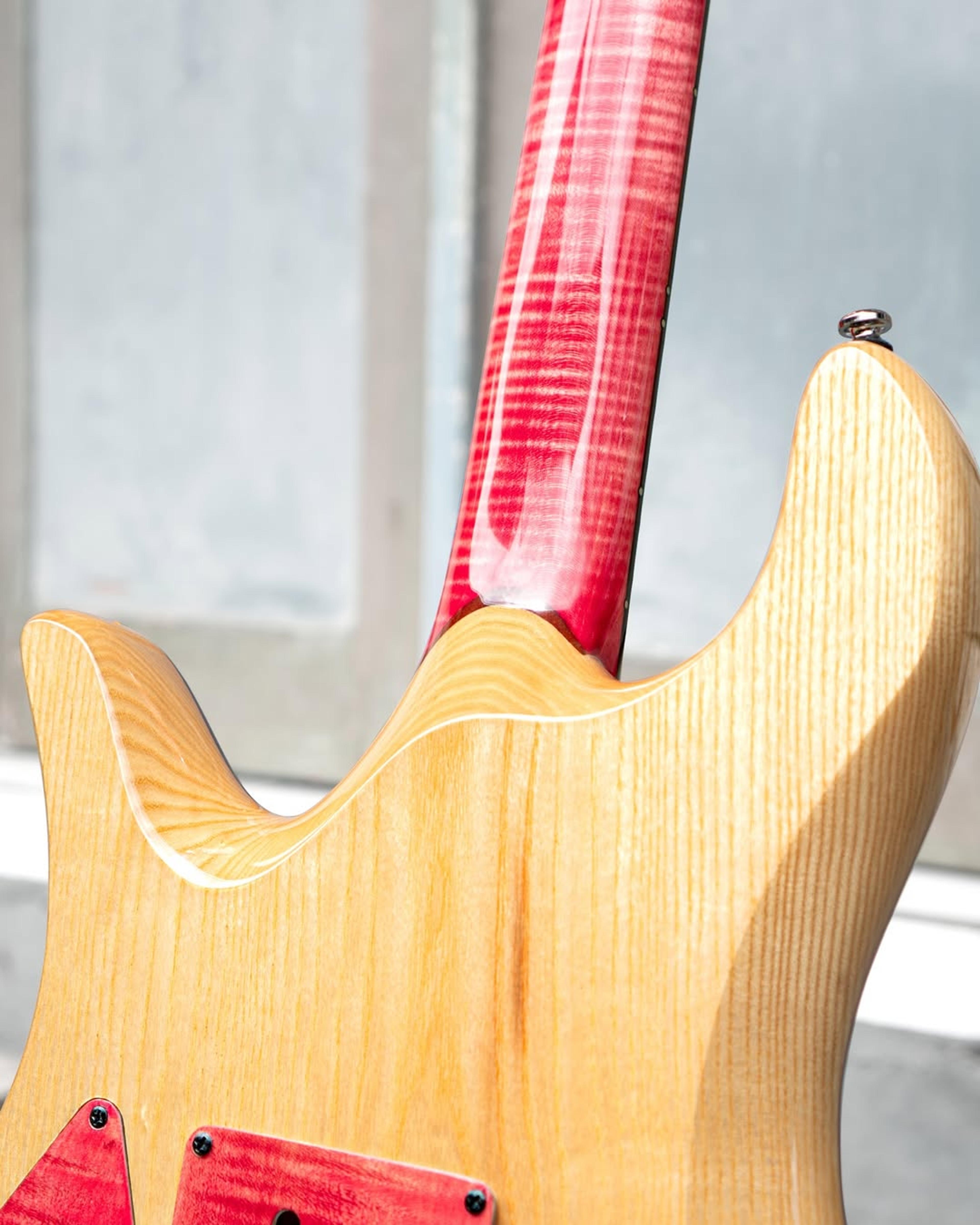 Back detail fretboard view of the ODIENG  Serephin 6 string guitar