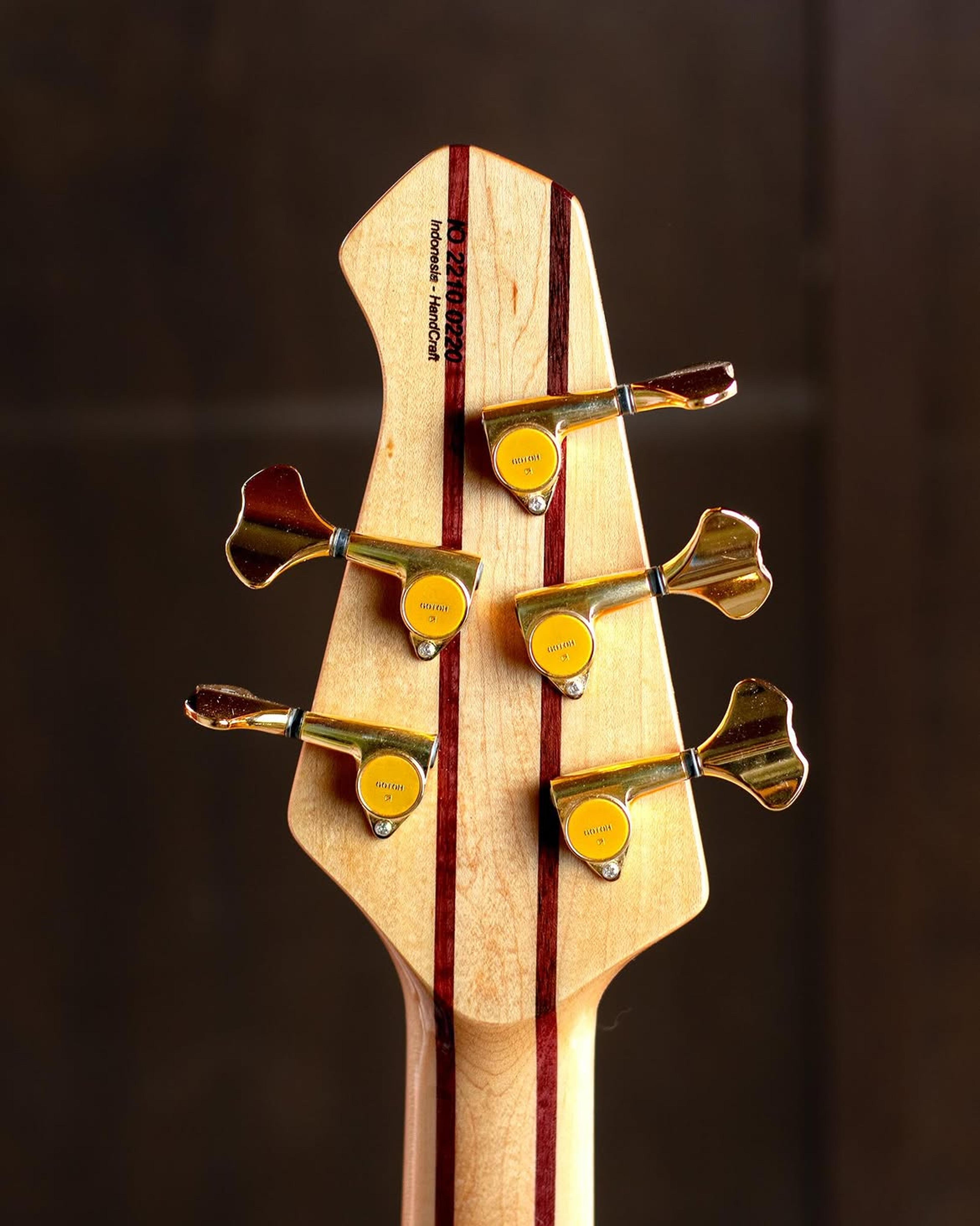 Back Headstock view of the ODIENG Nebula 5 string bass
