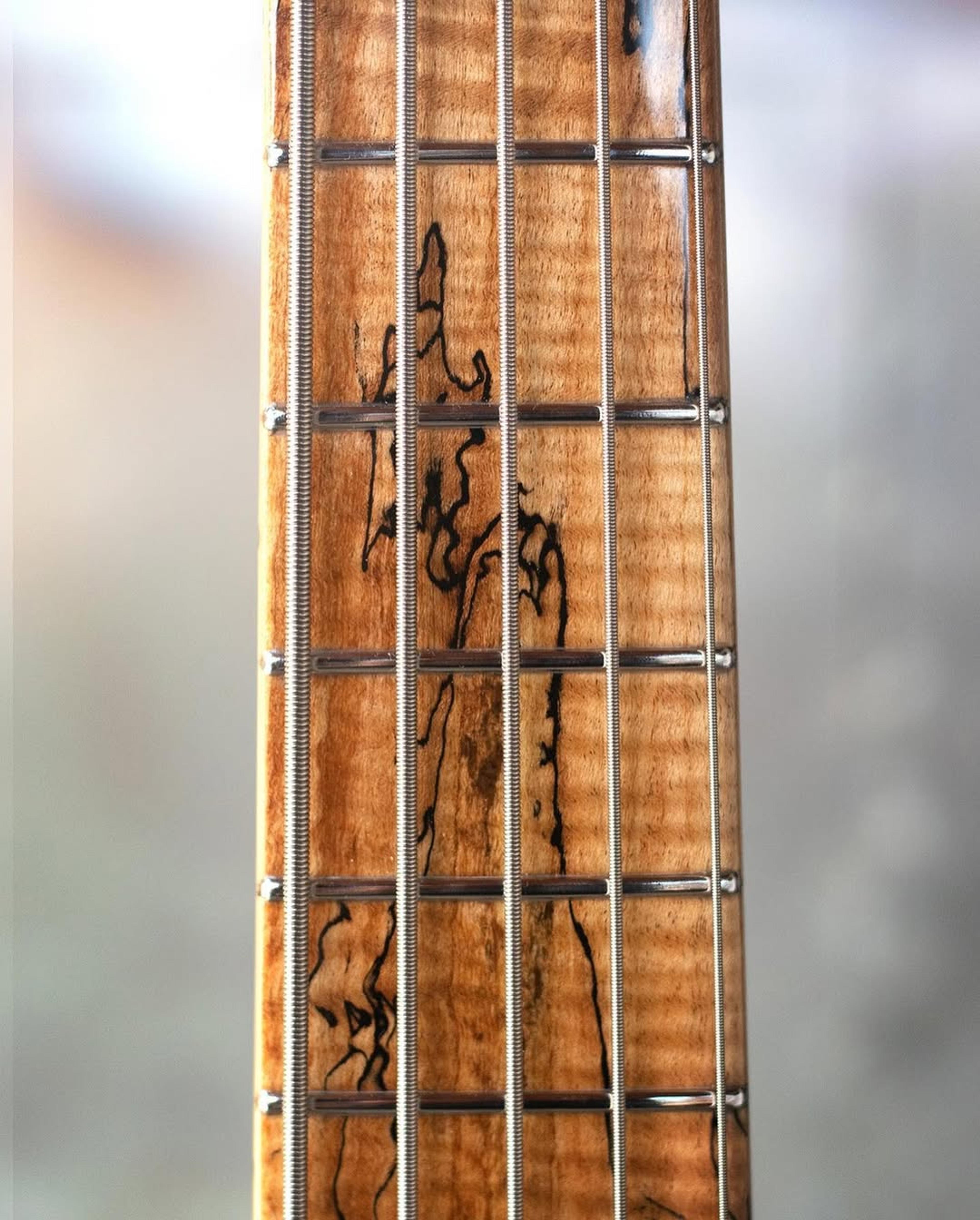 Front detail fretboard view of the ODIENG Viper 5 string bass