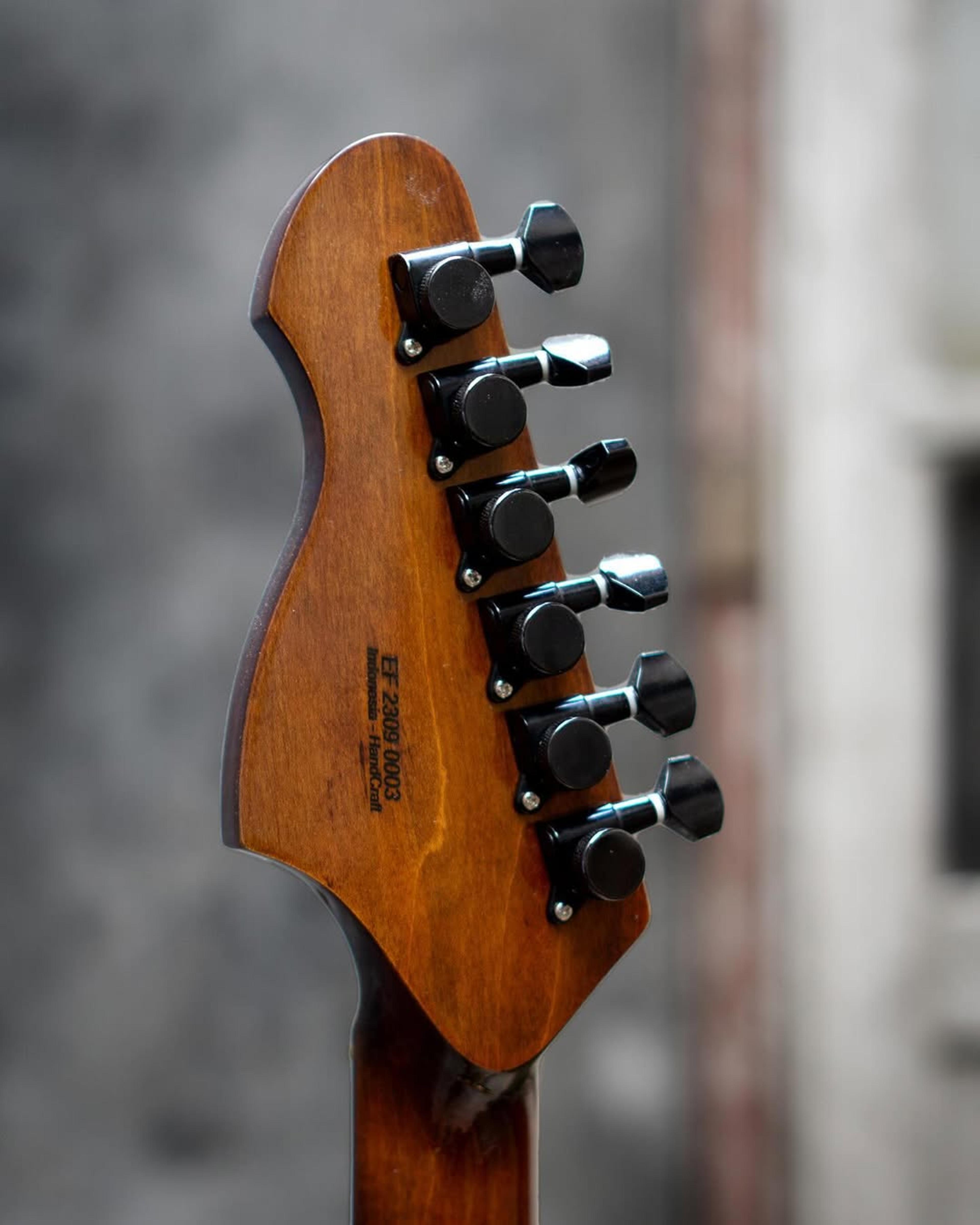 Back Headstock view of the ODIENG EF Series 3 6 string Guitar
