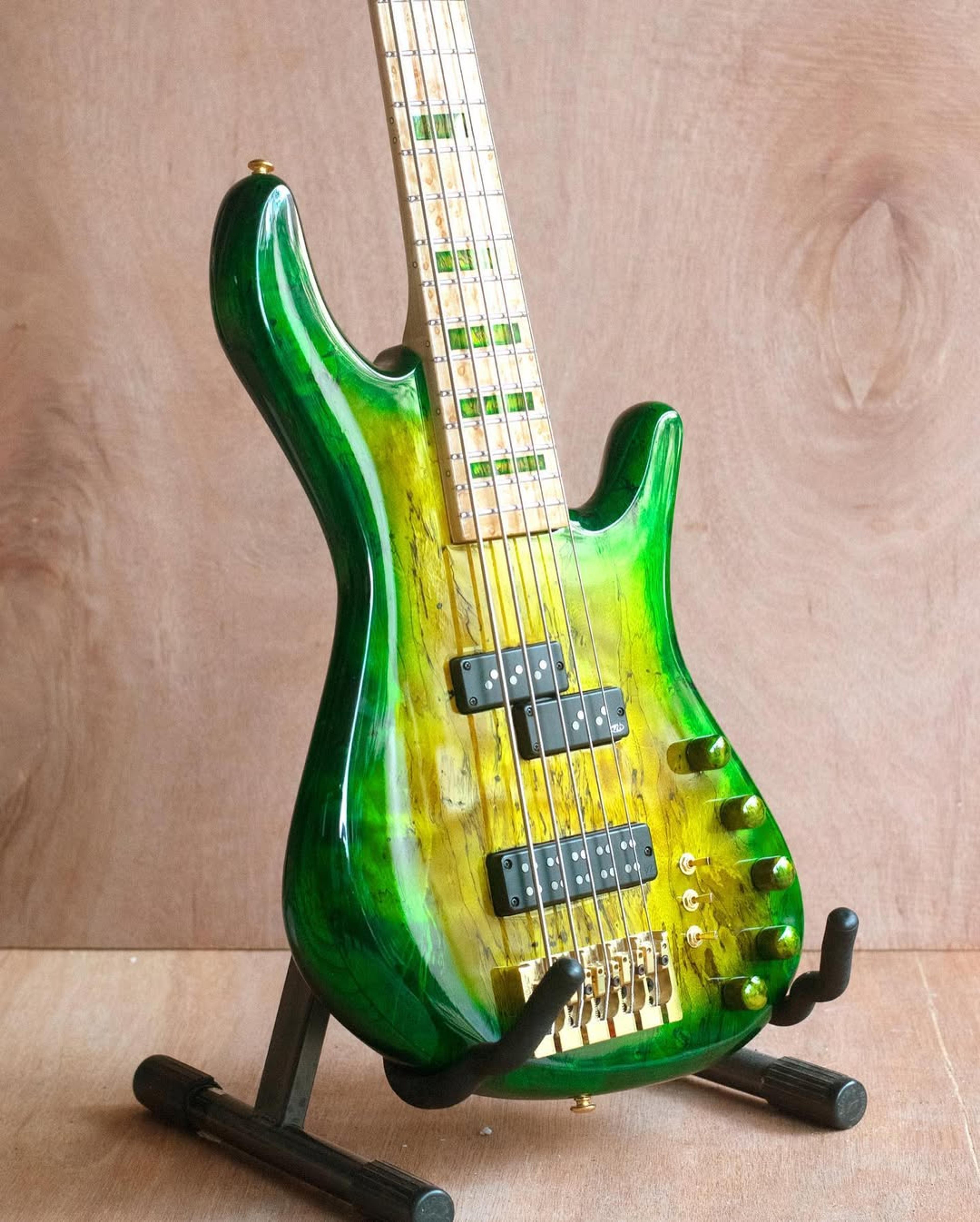 Side Body view of the ODIENG INZ 5 string bass