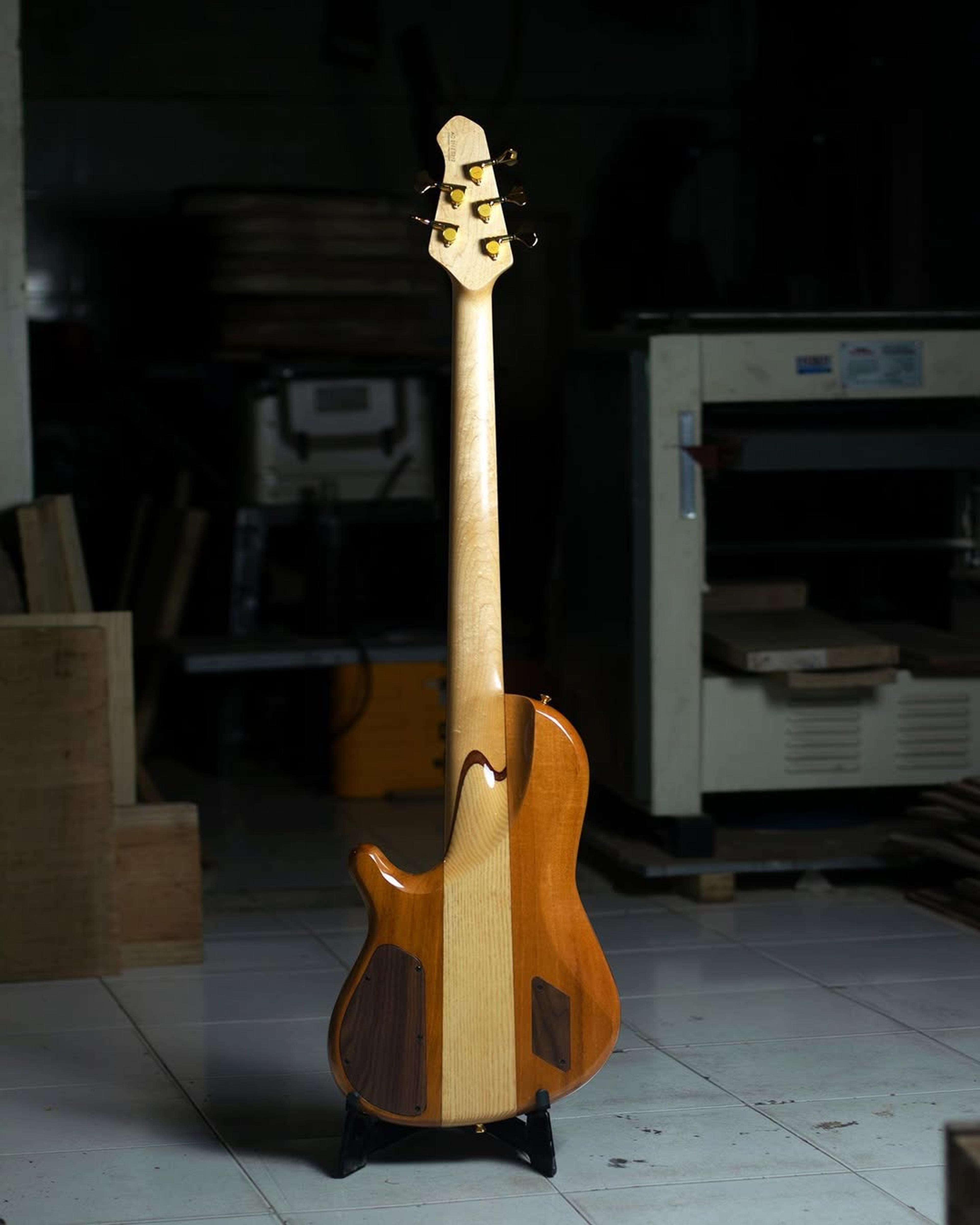 Full Back front view of the ODIENG Nebula 5 string bass