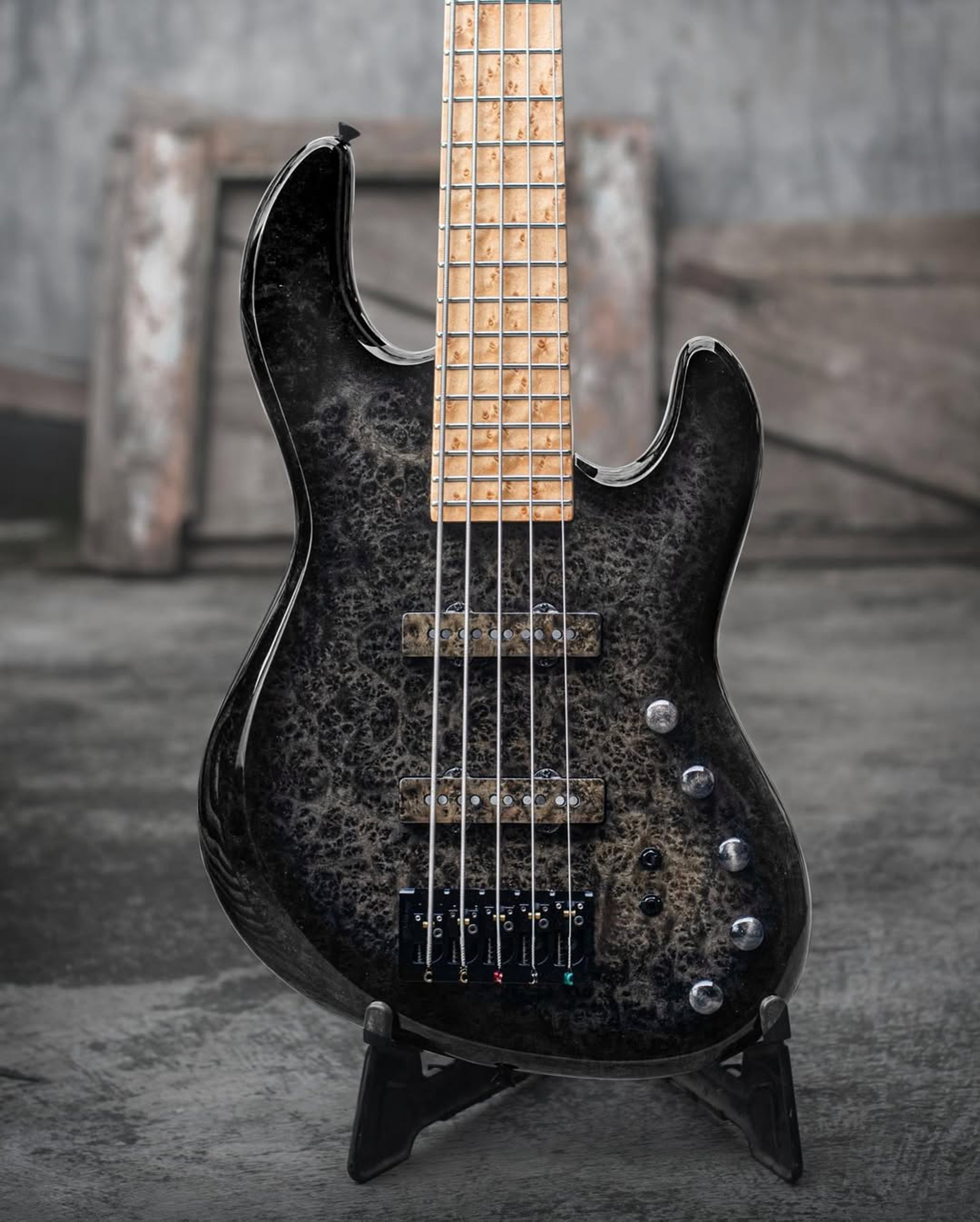 Front body view of the ODIENG KJ 5 string bass