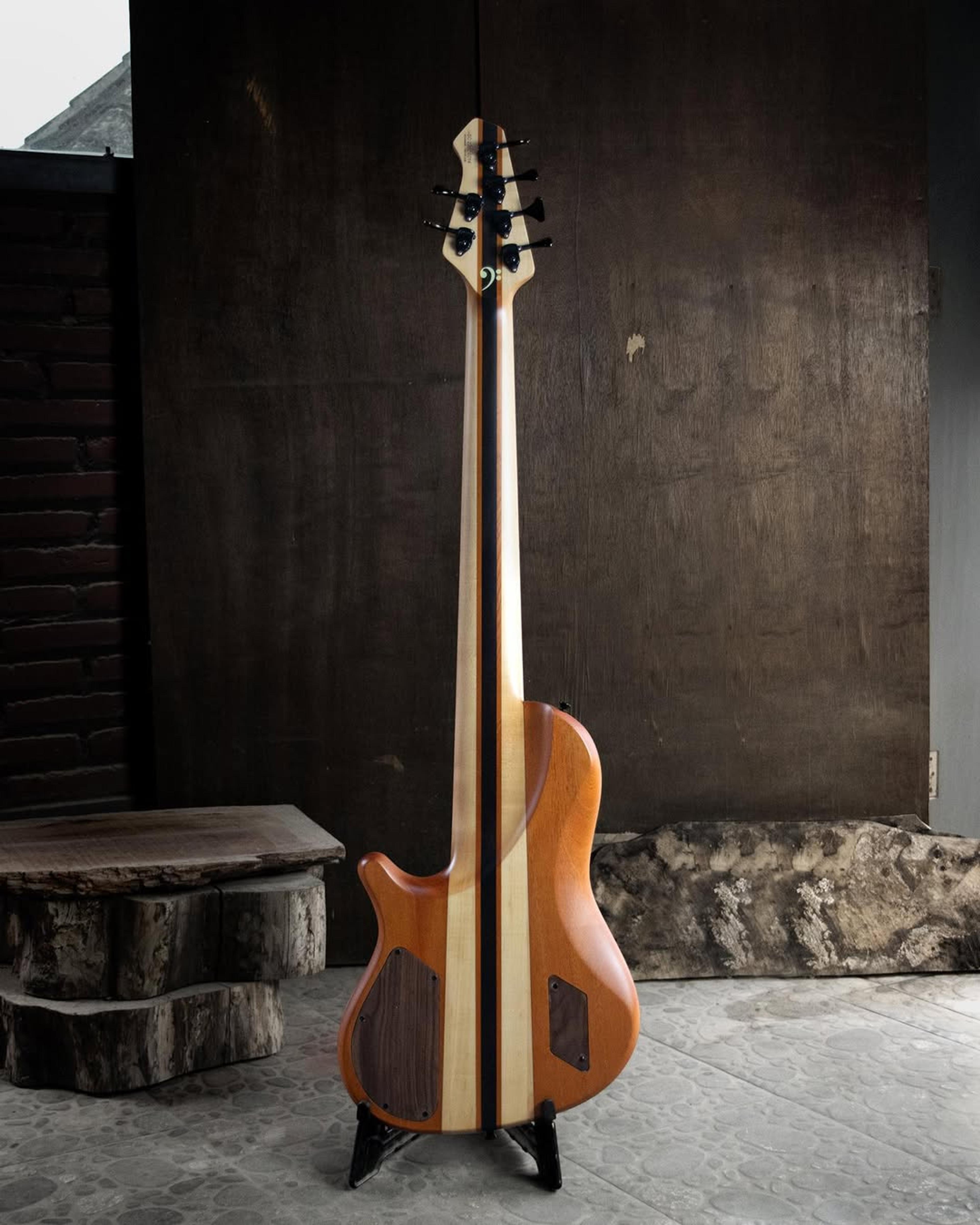 Full Back front view of the ODIENG Nebula 6 string bass