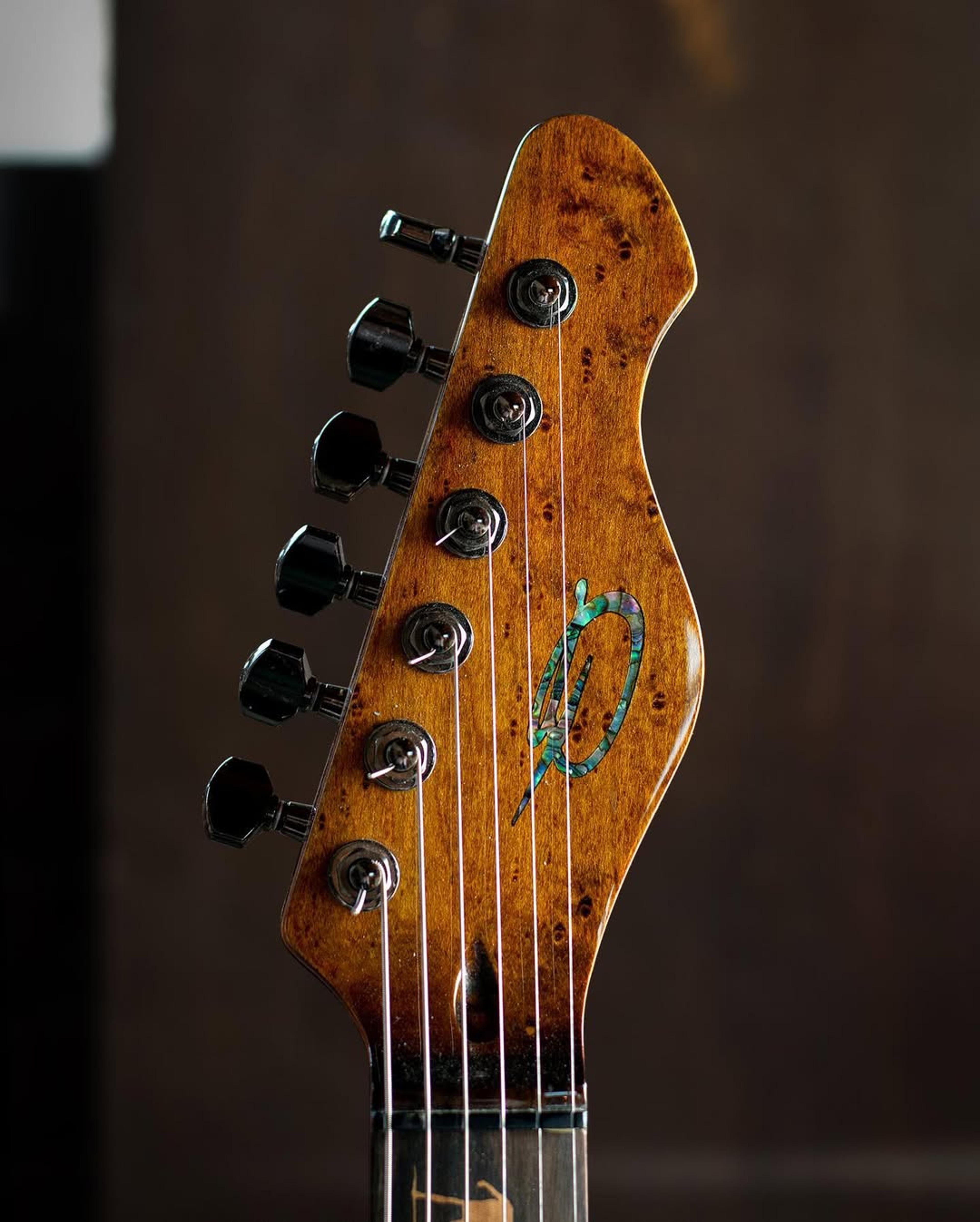 Front Headstock view of the ODIENG NB Series 6 string Guitar
