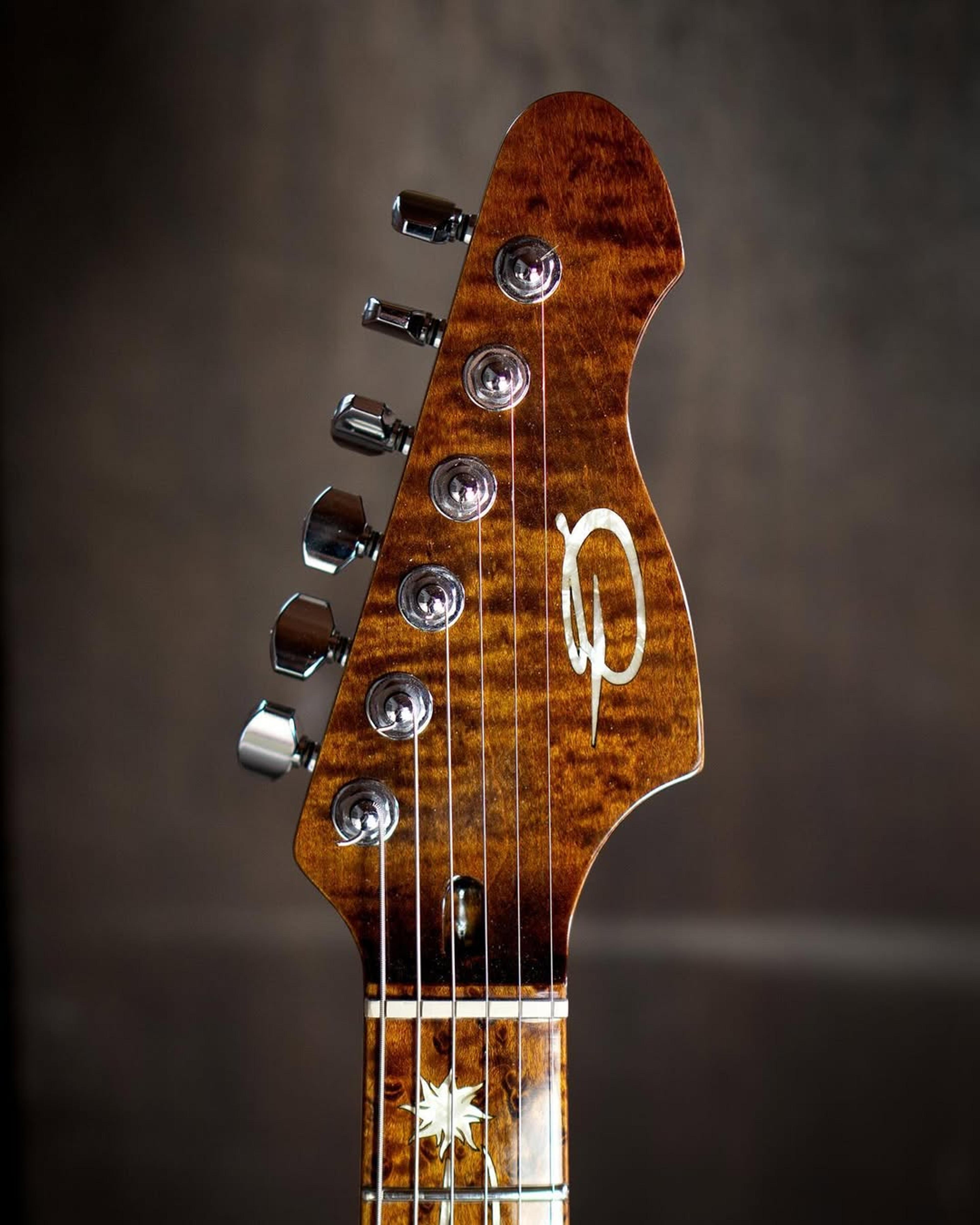 Front Headstock view of the ODIENG Baruna 6 string guitar