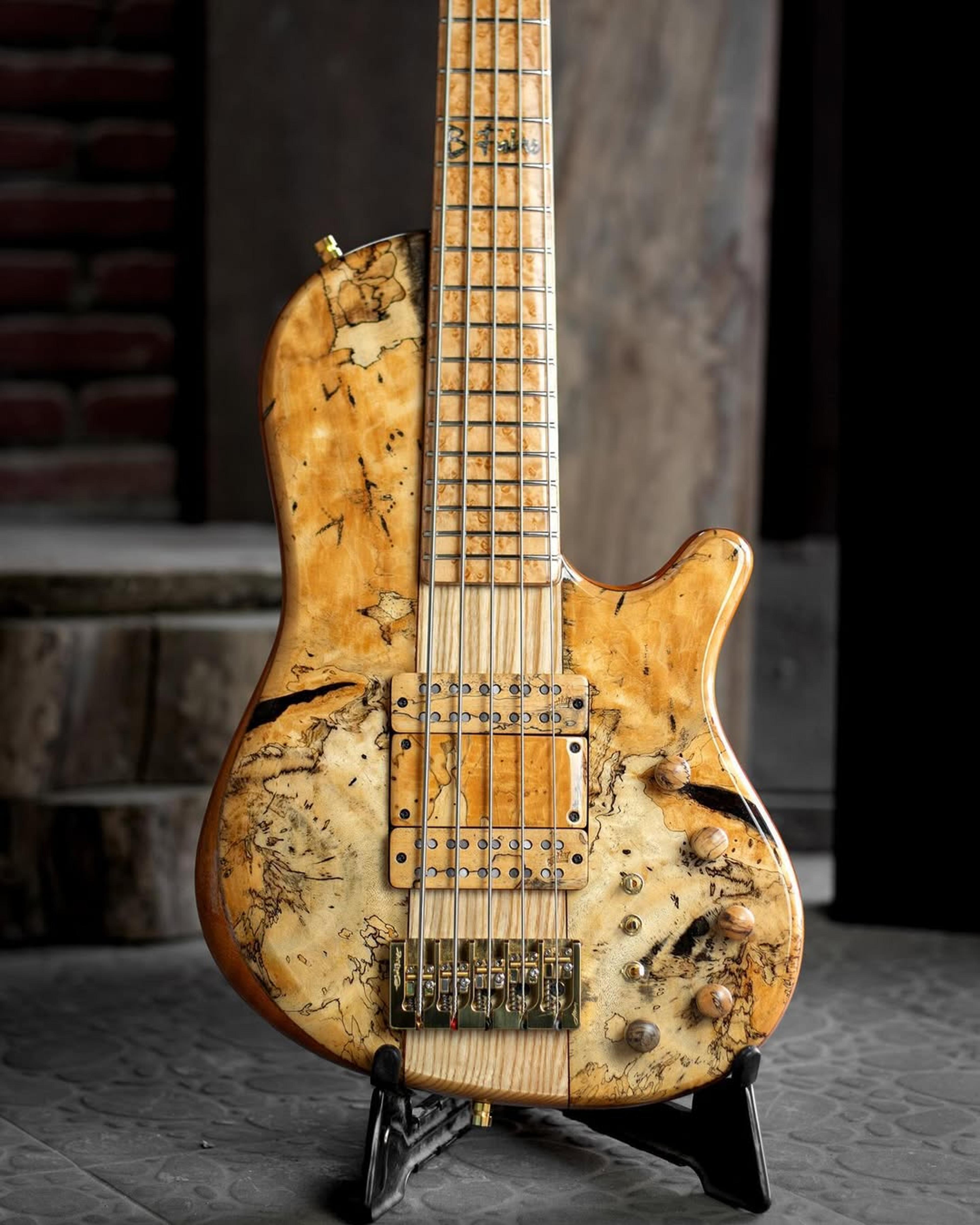 Front body view of the ODIENG Nebula 5 string bass