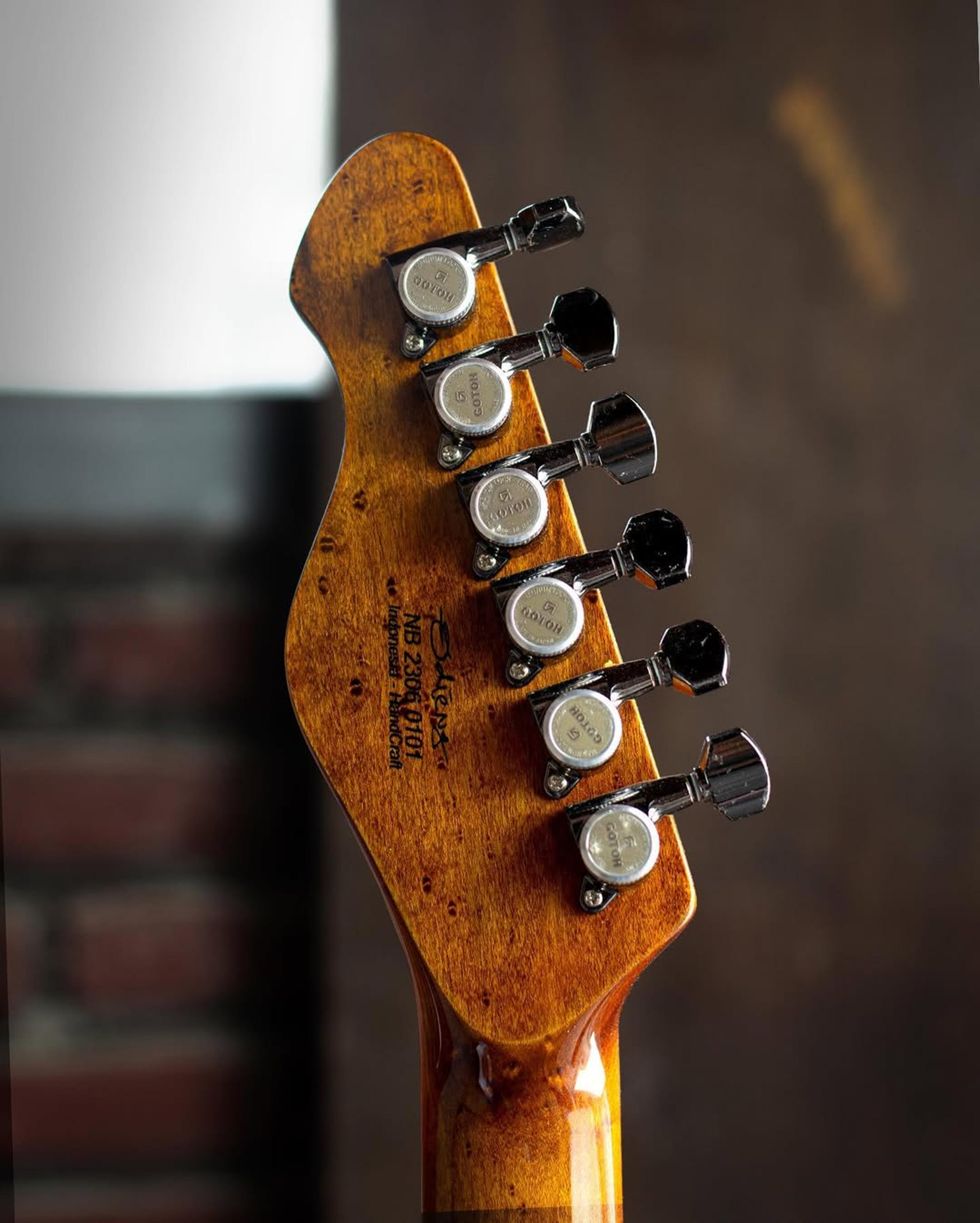 Back Headstock view of the ODIENG NB Series 6 string Guitar