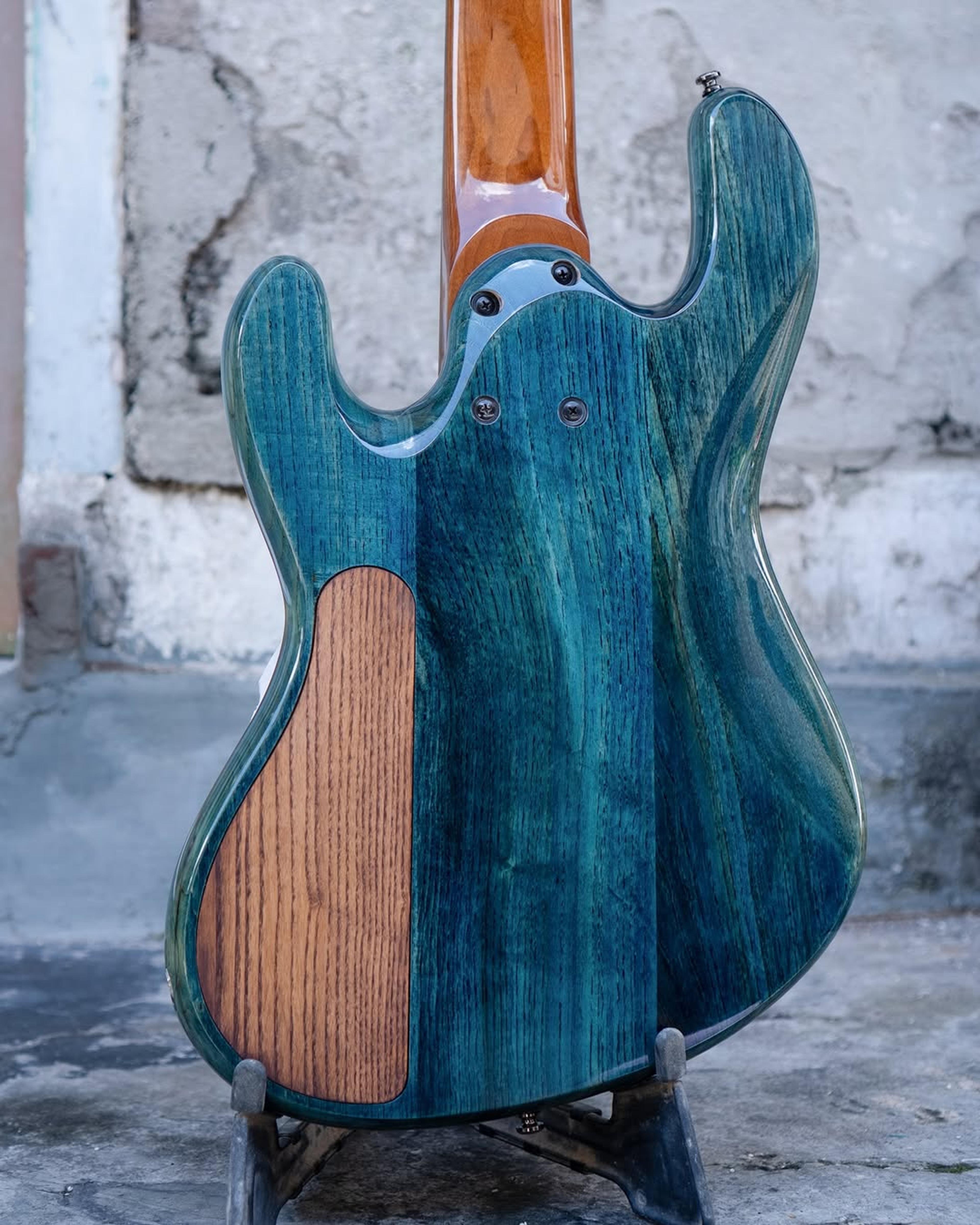 Back body view of the EF KJ 5 string bass