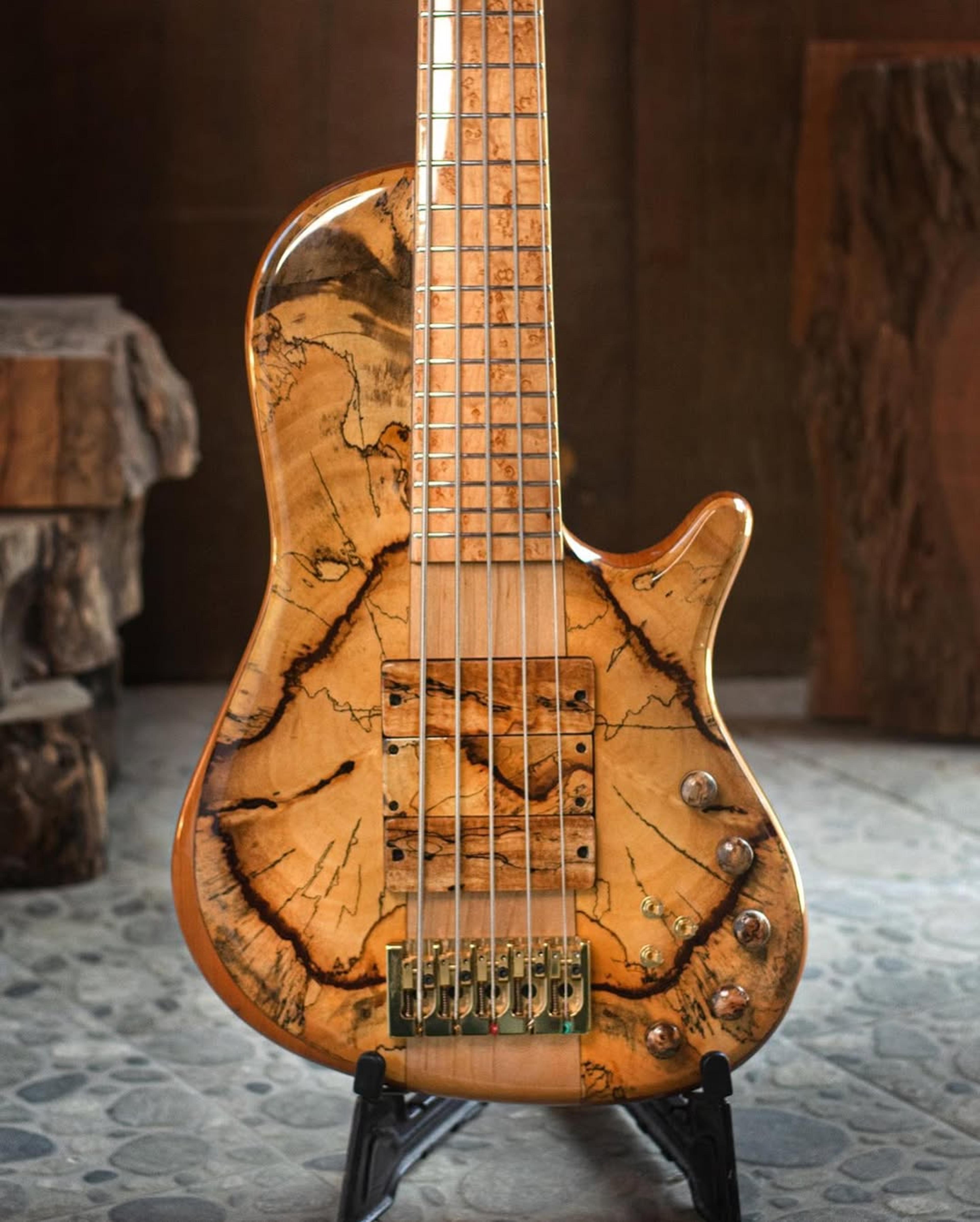 Front body view of the ODIENG Nebula 5 string bass
