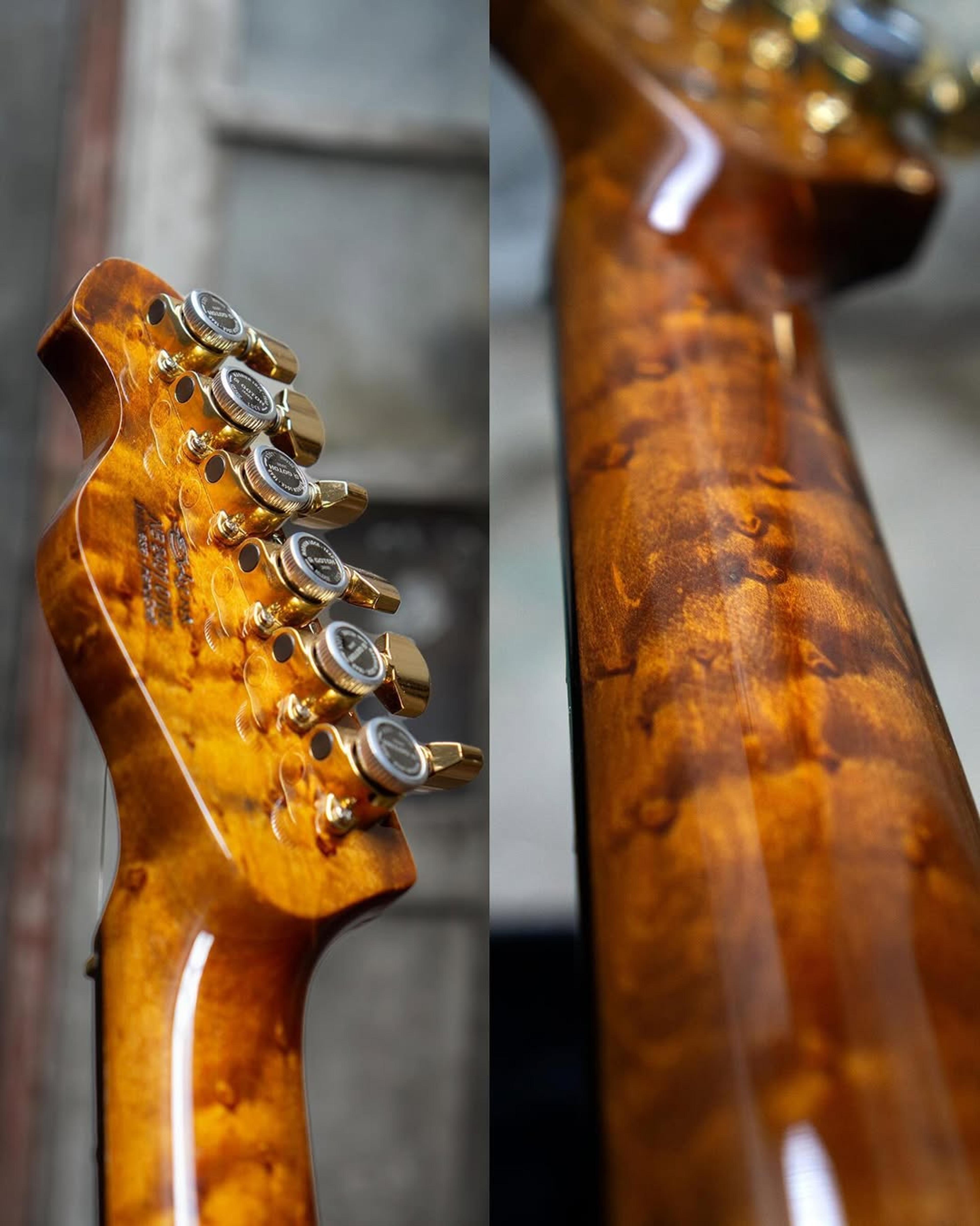 Back Neck detail view of the ODIENG NB Series 6 string Guitar