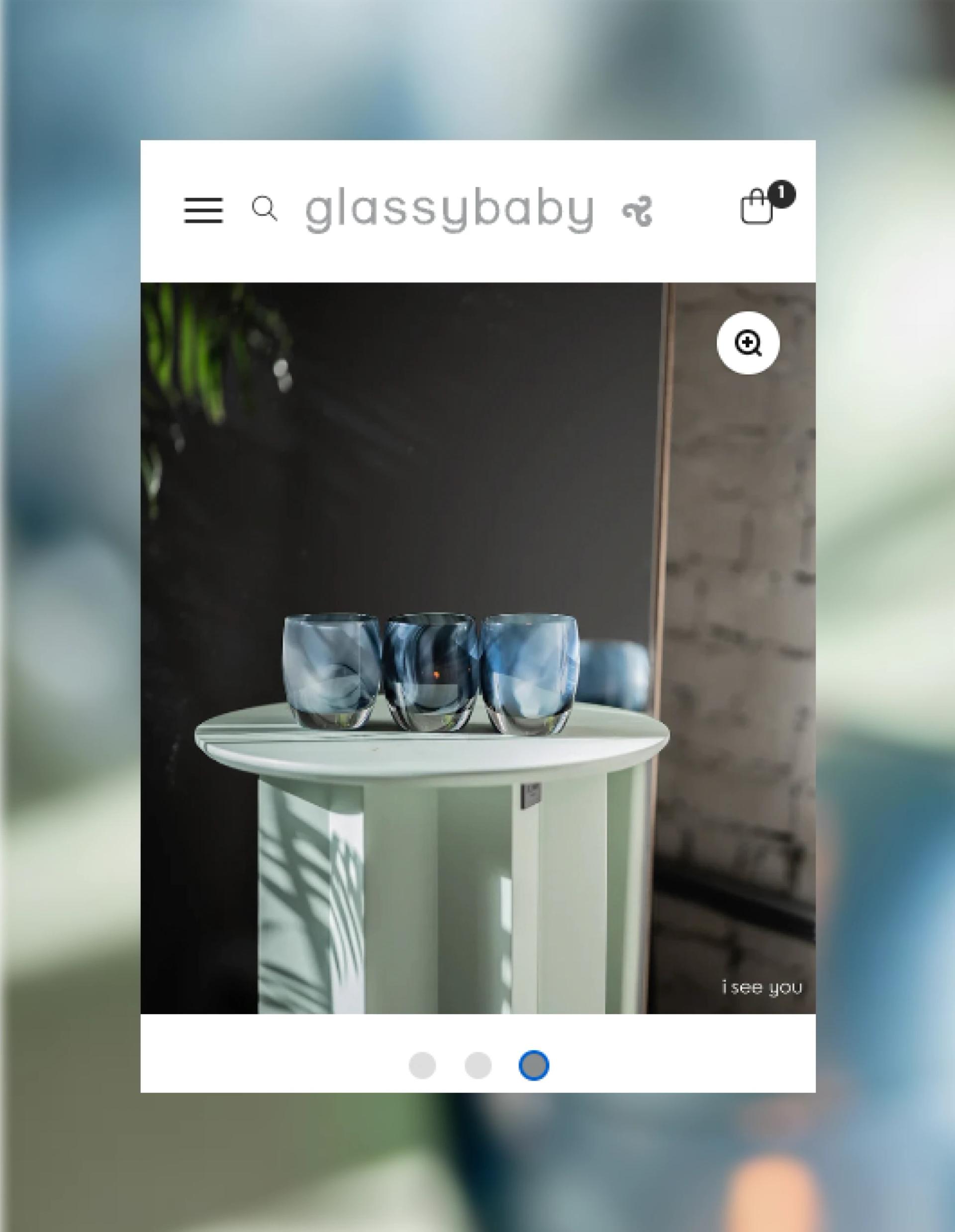 mobile screen of glassybaby jars 