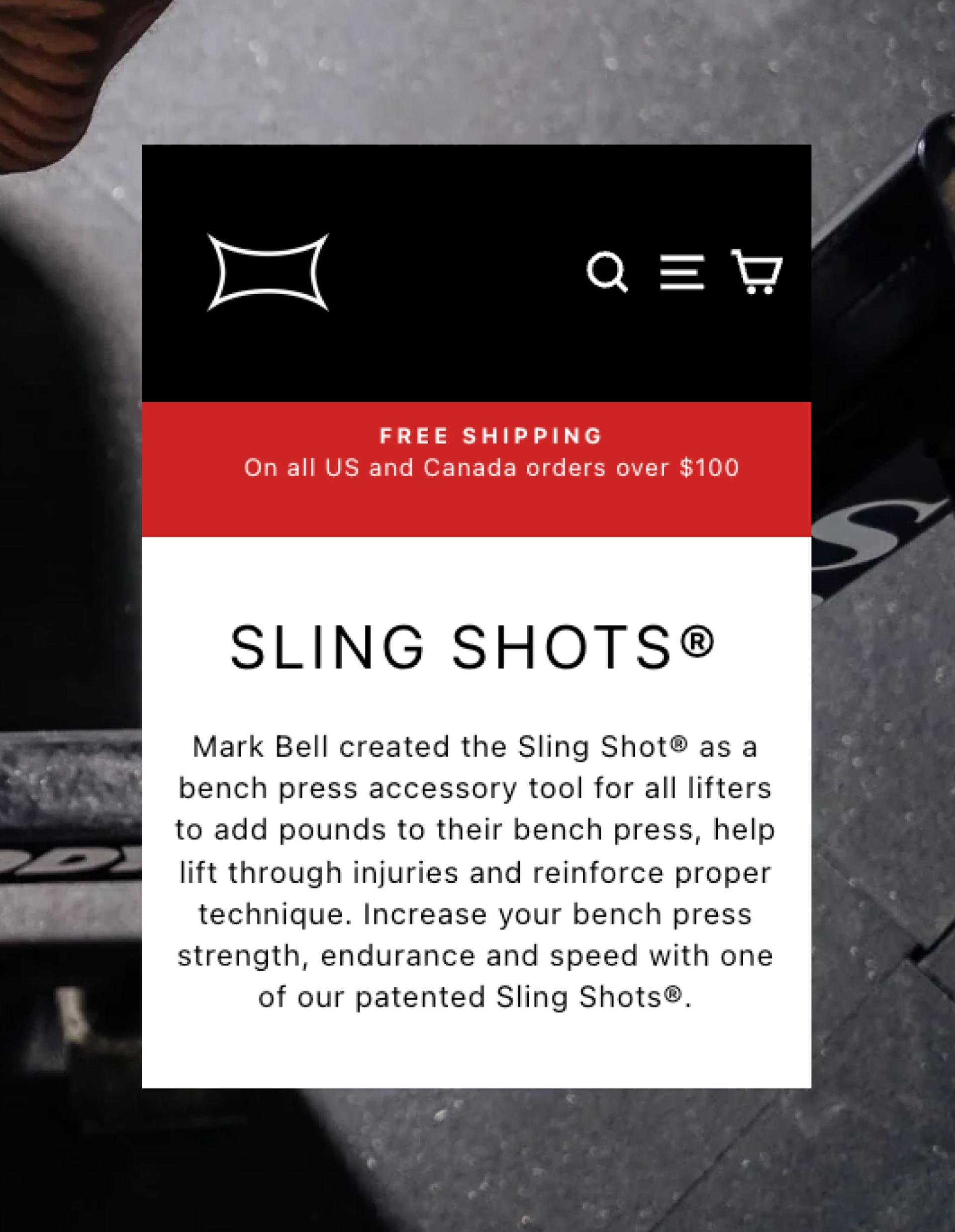 Mark Bell Sling Shot website mobile