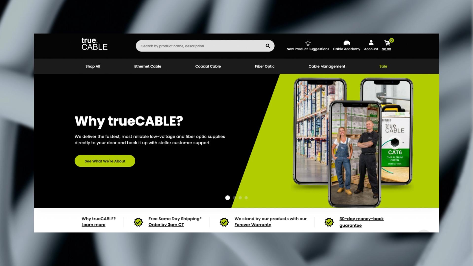 TrueCABLE homepage