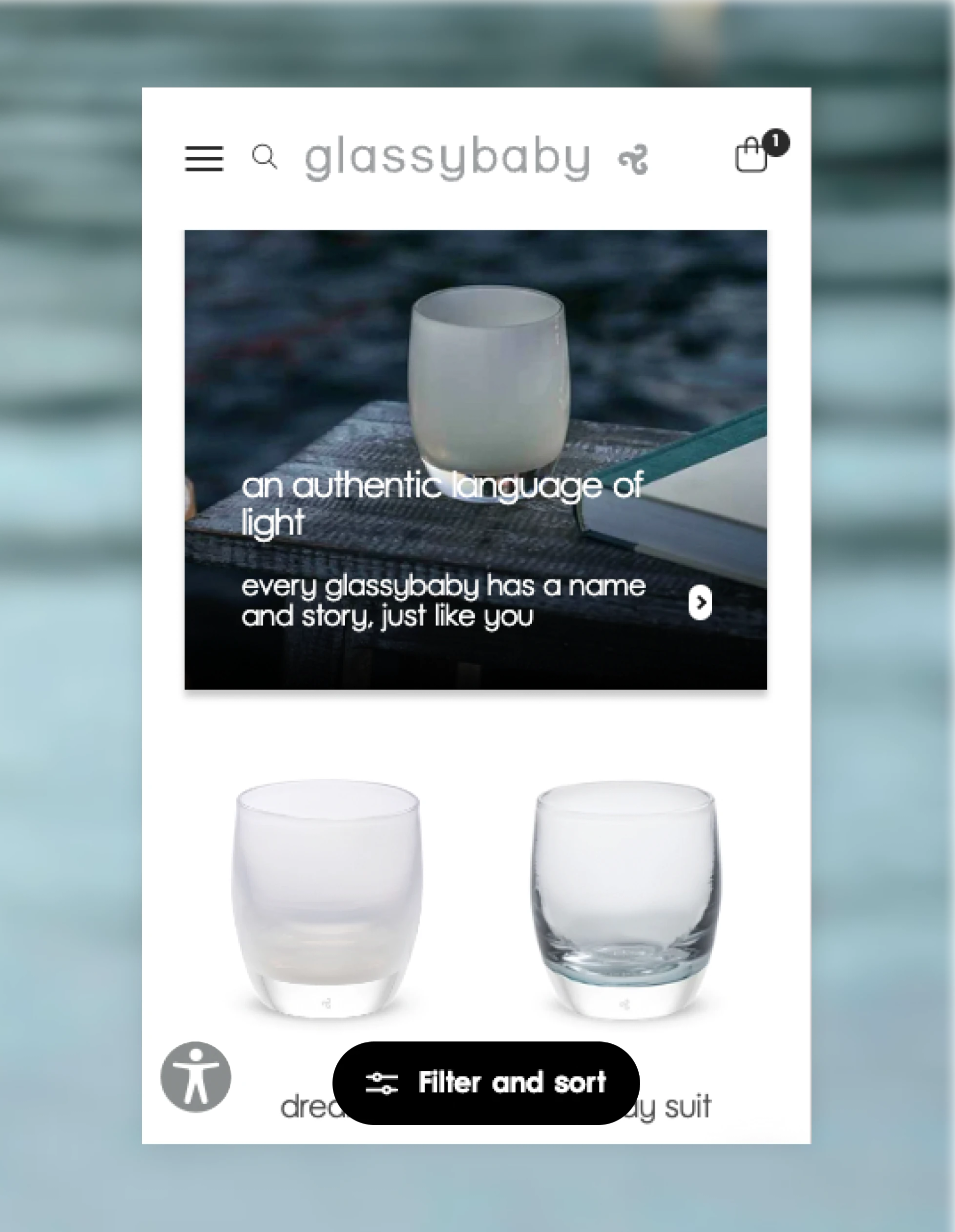 Glassybaby mobile website