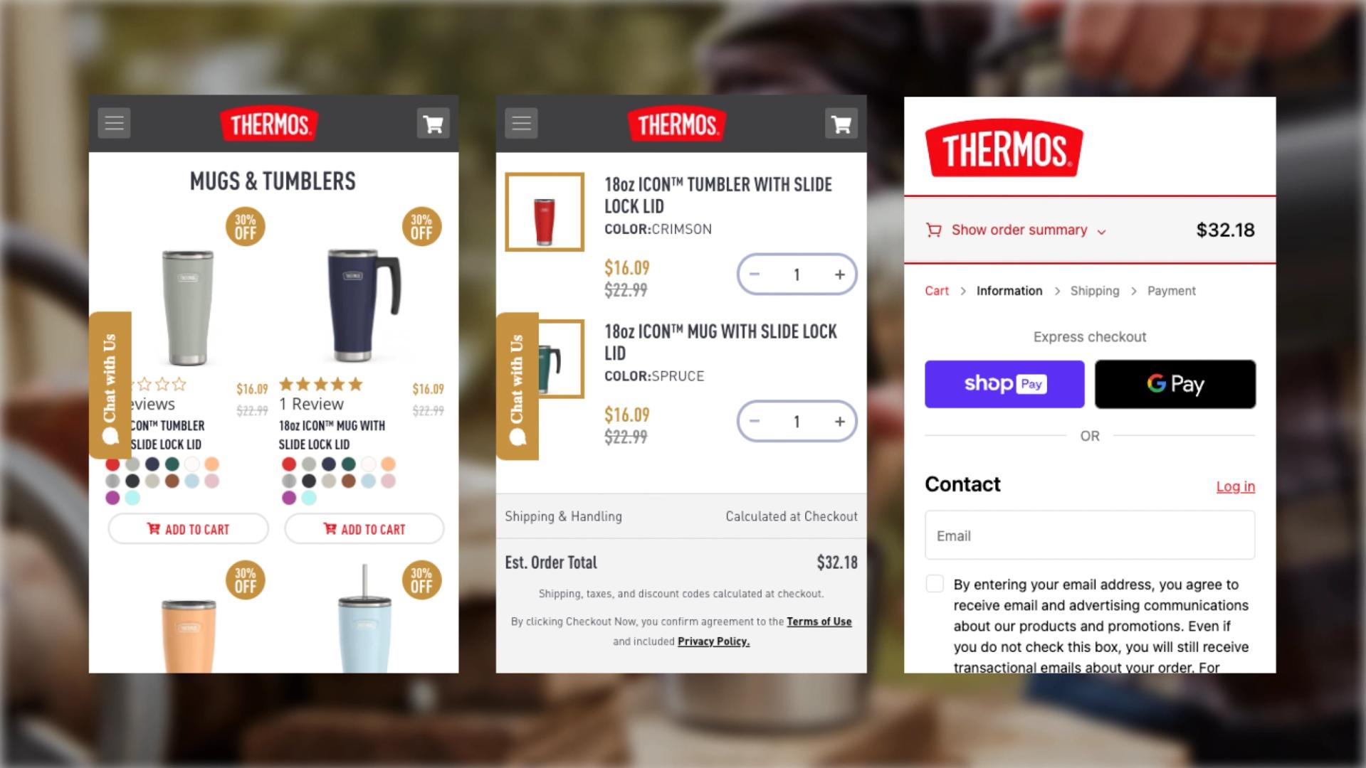 Thermos website mobile