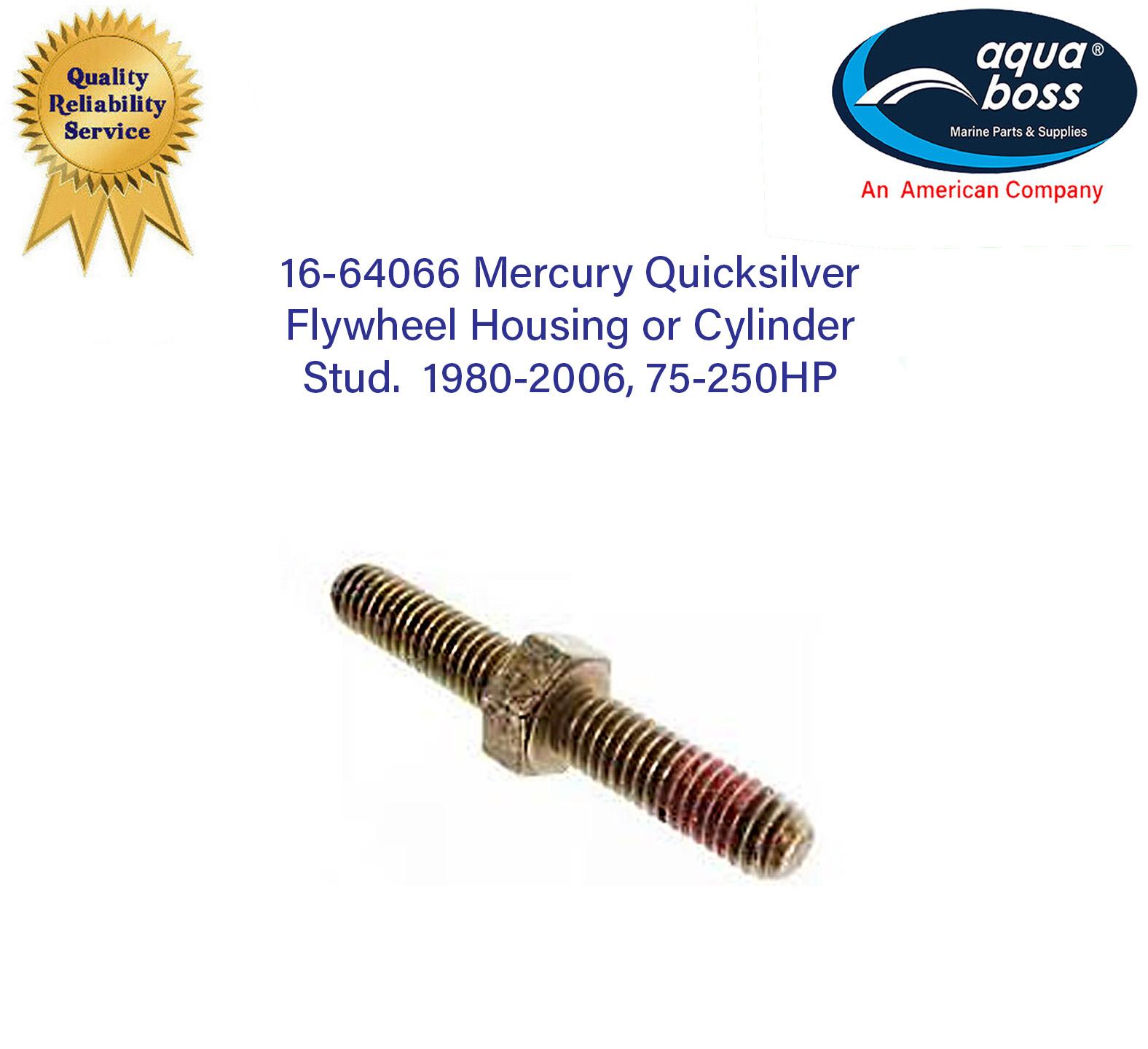 16-64066 Mercury Quicksilver Flywheel Housing Cylinder Stud 1980-2006, 75-250 HP