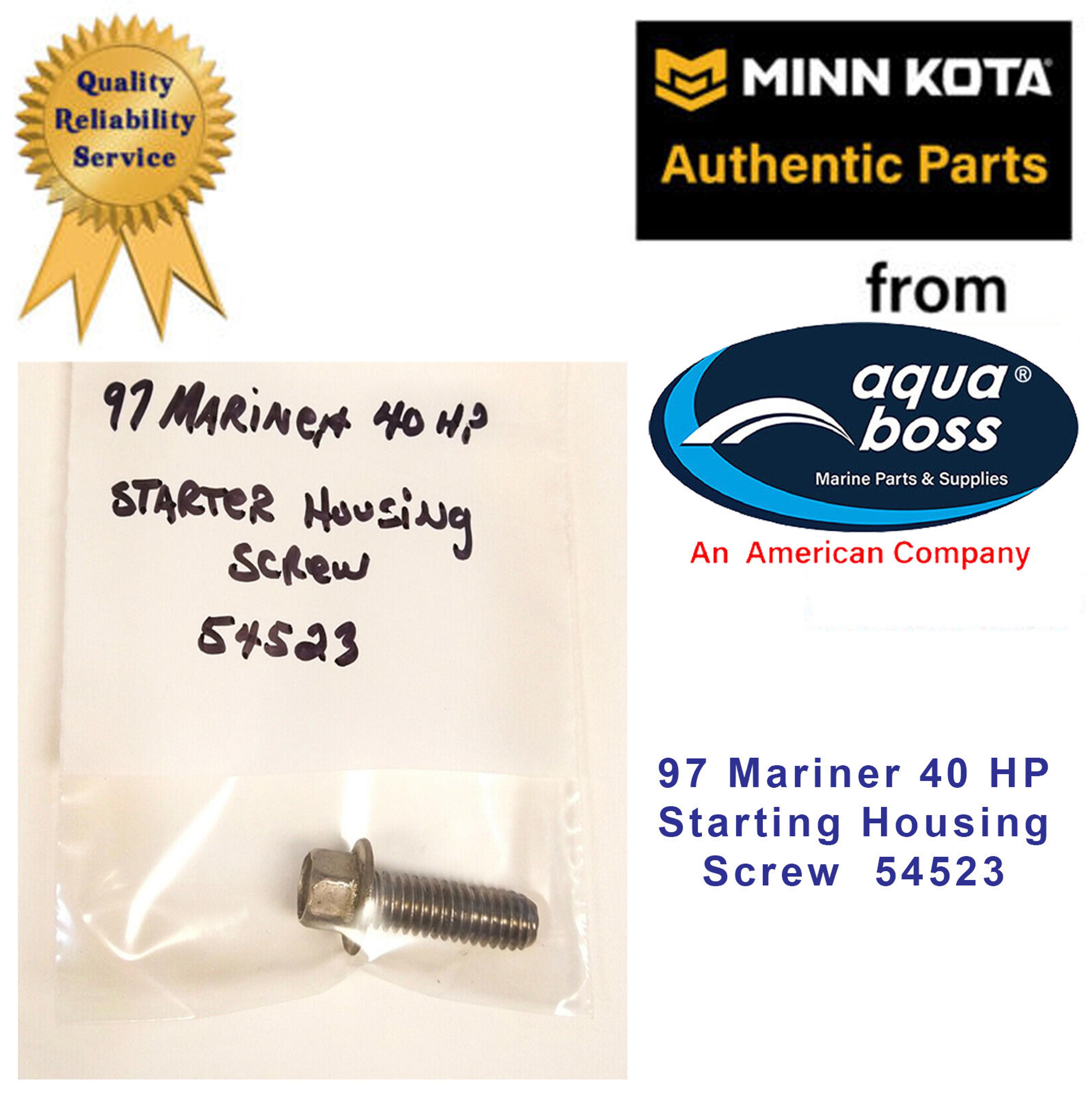 1997 Mercury Mariner 54523 40 HP Outboard Motor Starter Cover Screw