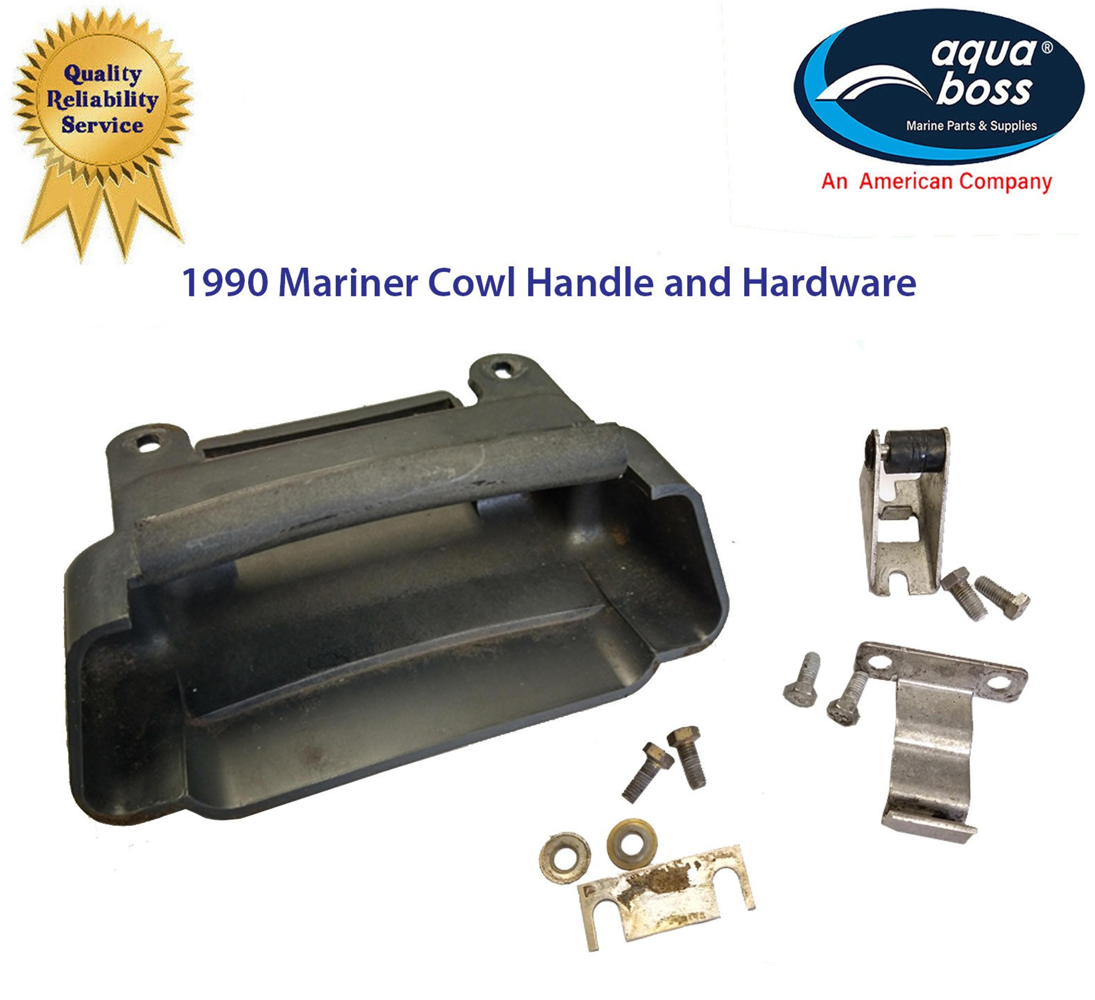 1990 Mercury Mariner 25 HP Engine Cowl Cover Handle and Hardware Only 9163T21
