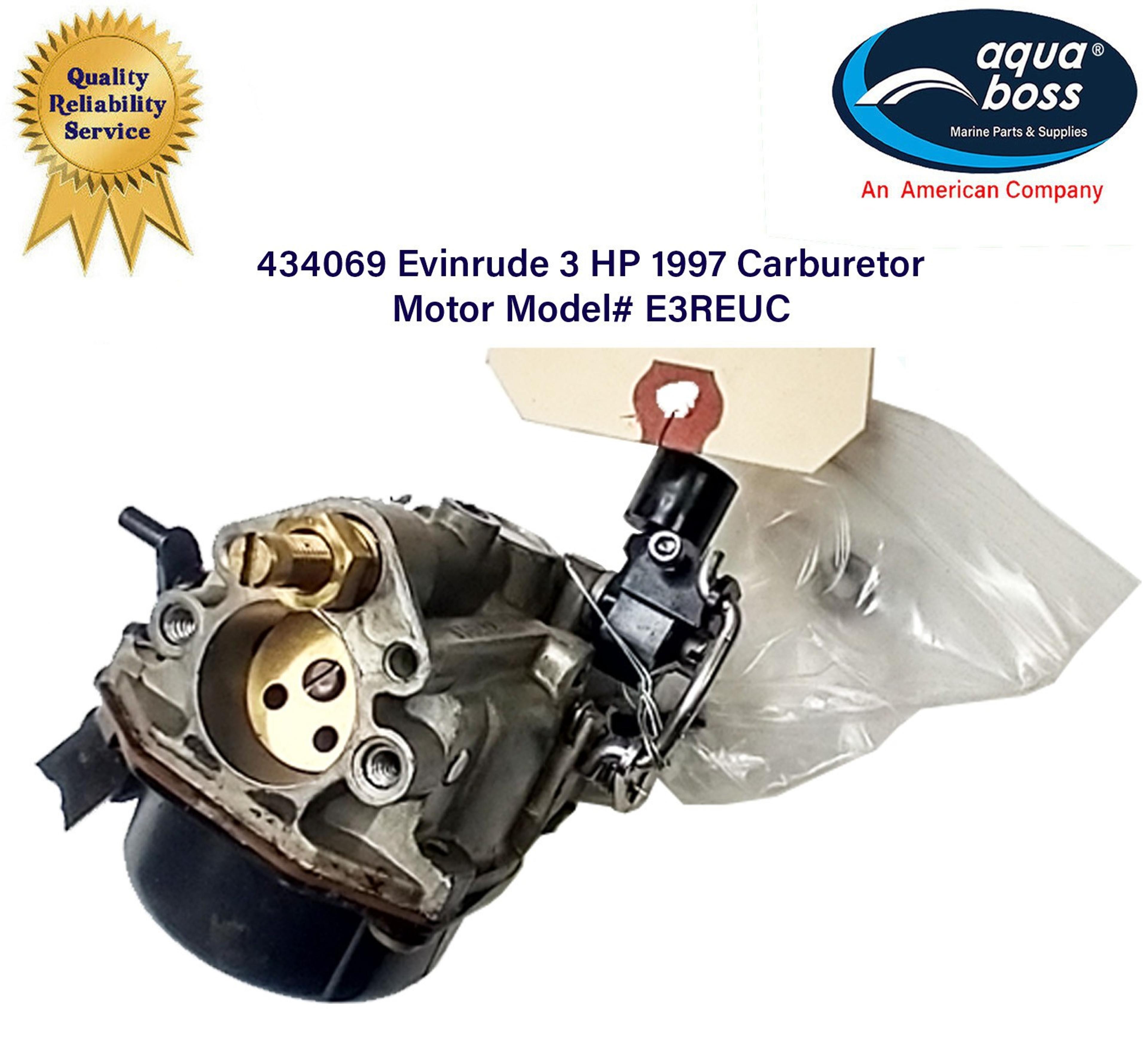 434069 Evinrude 3 HP 1997 Carburetor Motor Model# E3REUC Serial # G04298391