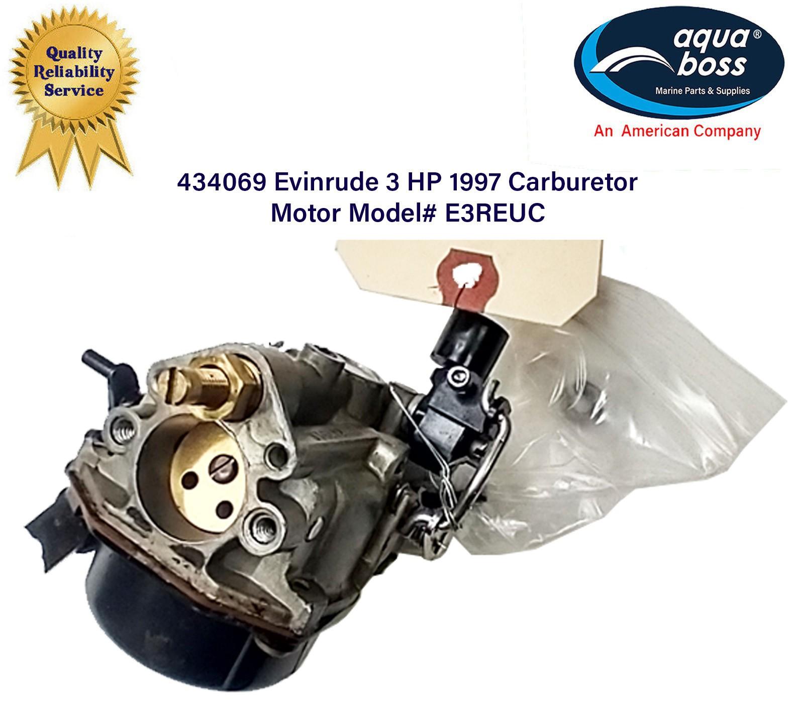 434069 Evinrude 3 HP 1997 Carburetor Motor Model# E3REUC Serial # G04298391