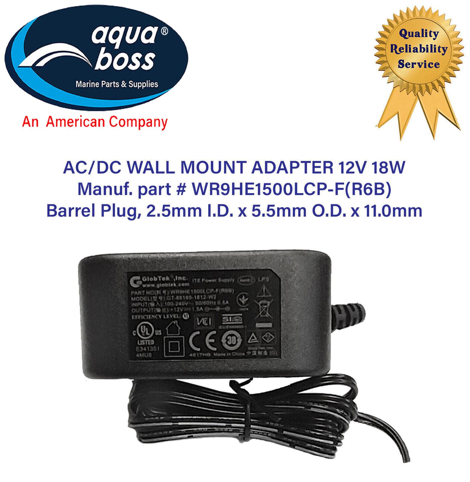 Wall Plug Transformer Barrel Connector AC/DC Adapter 12 Volt 18 Watt