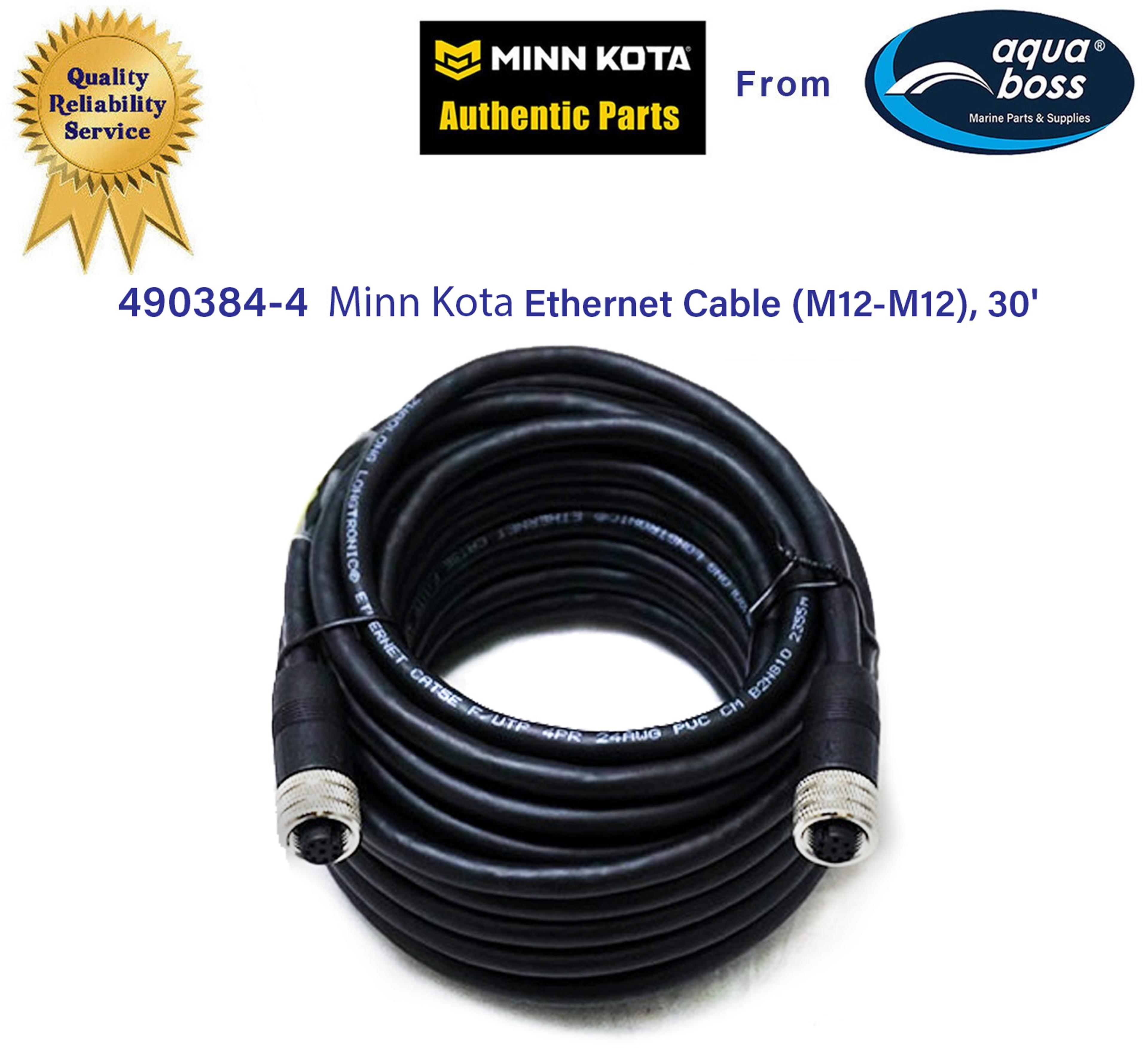 490384-4 Minn Kota Ethernet Cable M12-M12 30 Feet