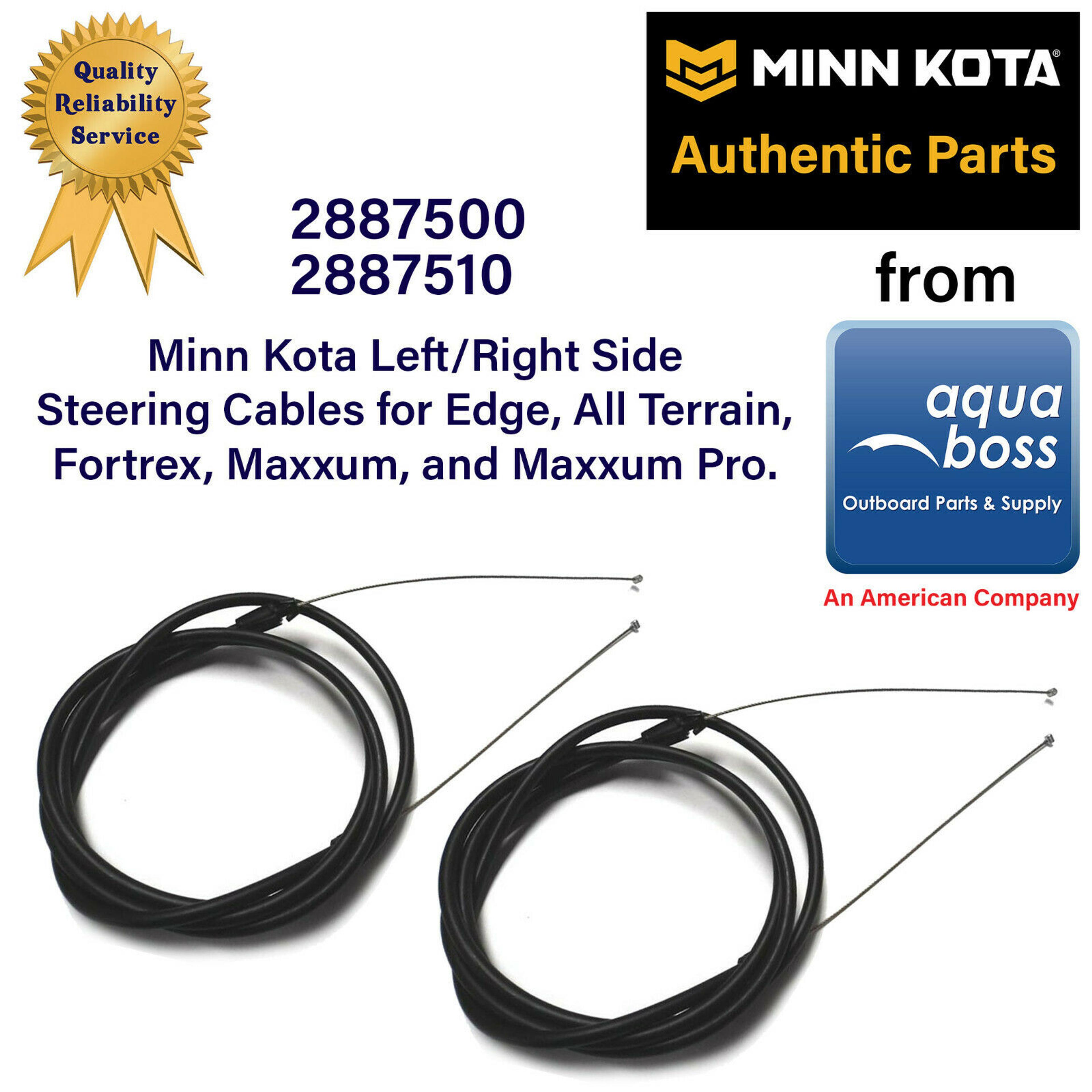 Minn Kota 2887500 and 2887510 Steering Cables Left and Right 2016 to 2023 OEM