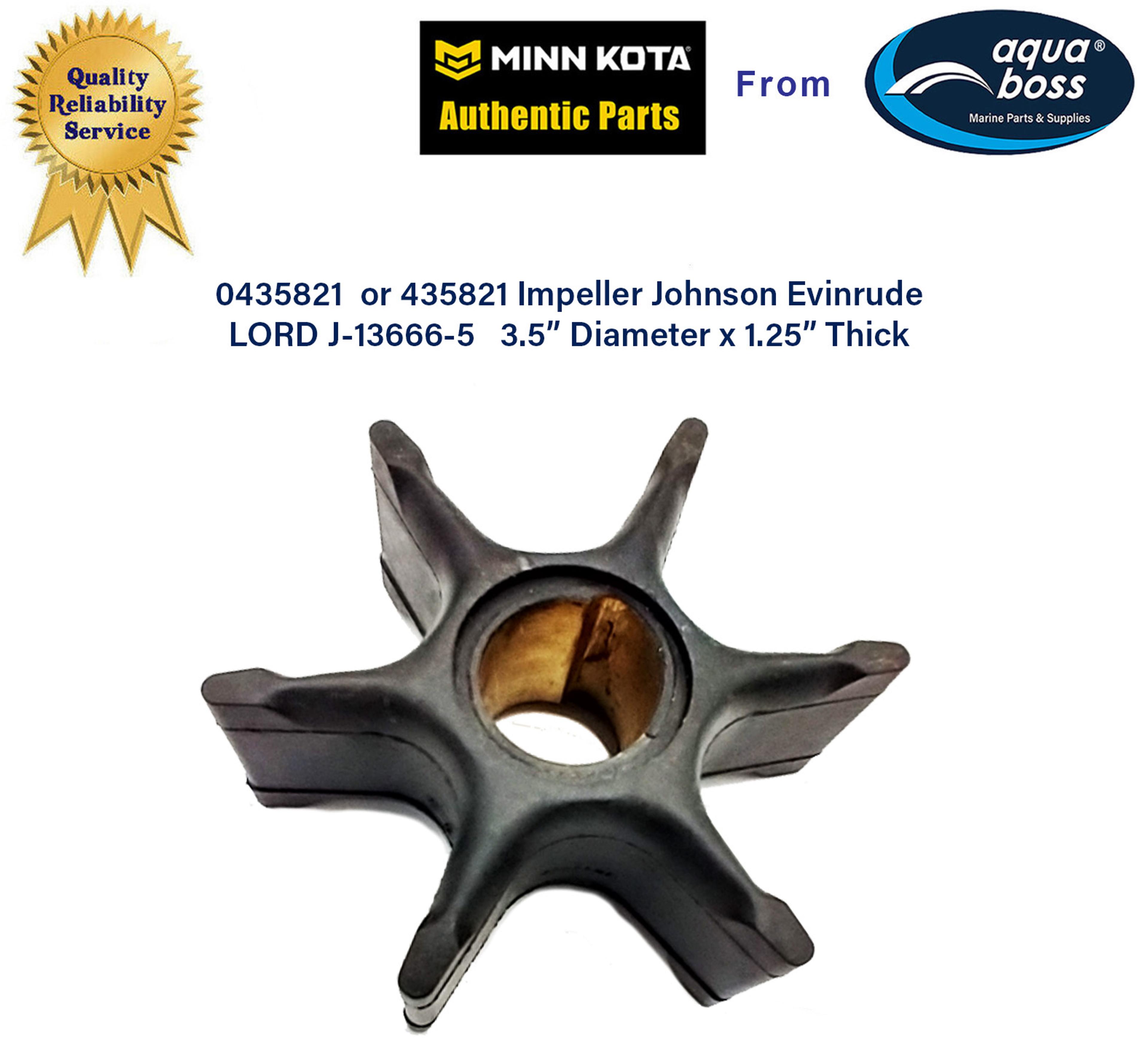 0435821 or 435821 Impeller Johnson Evinrude 3.5” Diameter x 1.25"