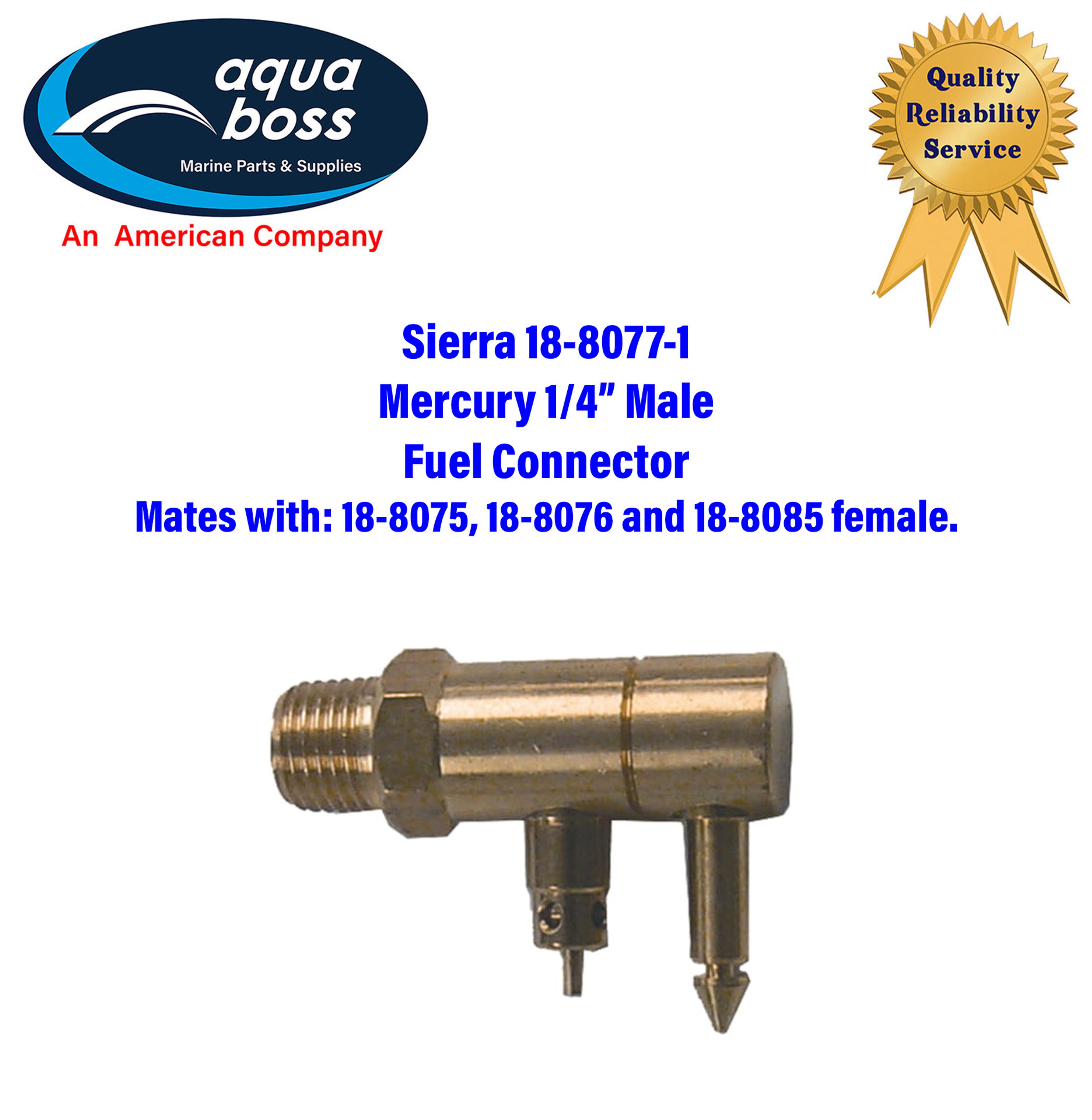 Mercury Sierra 18-8077-1 1/4” Male Fuel Connector