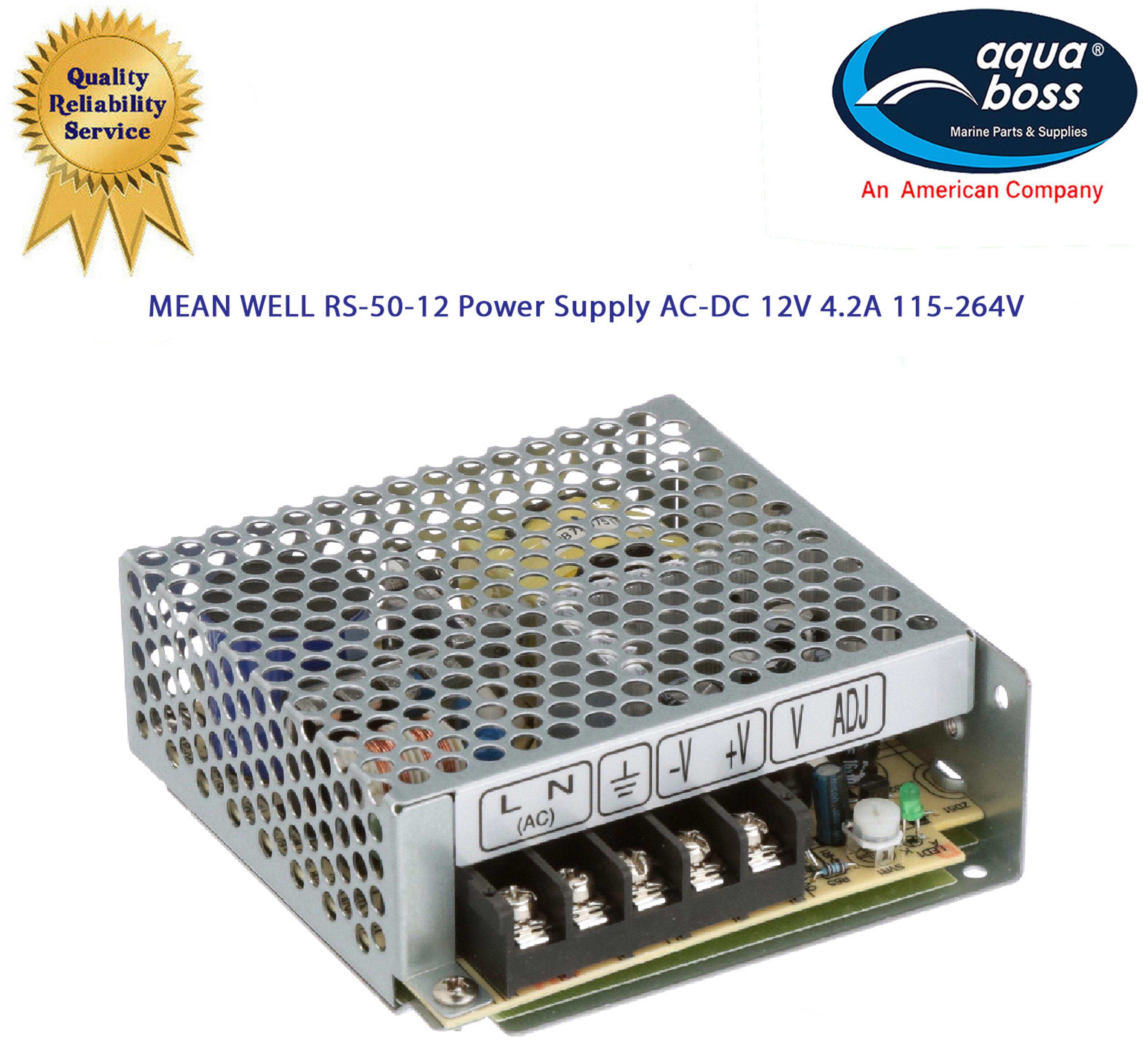 RS-50-12 Power Supply MEAN WELL AC-DC 12V 4.2A 115-264V