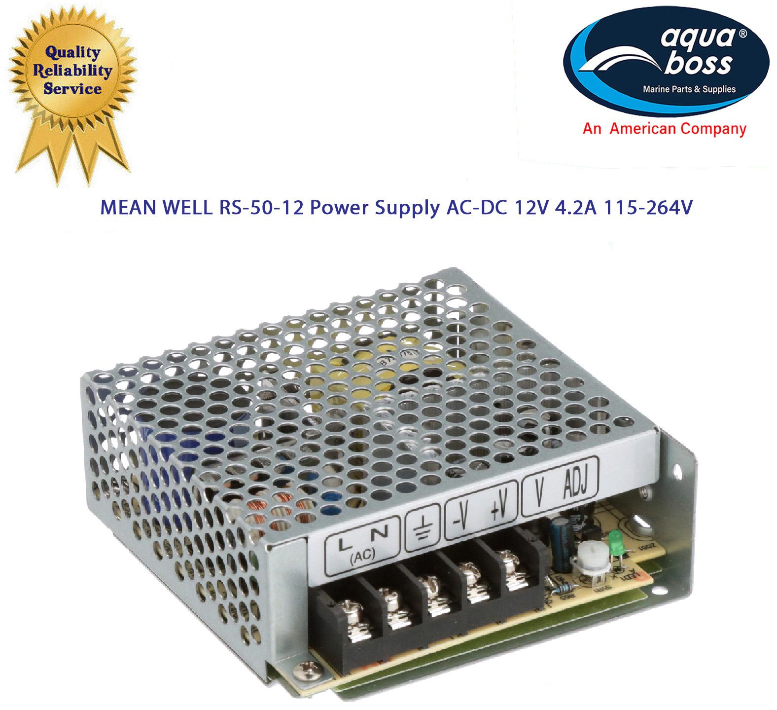 RS-50-12 Power Supply MEAN WELL AC-DC 12V 4.2A 115-264V
