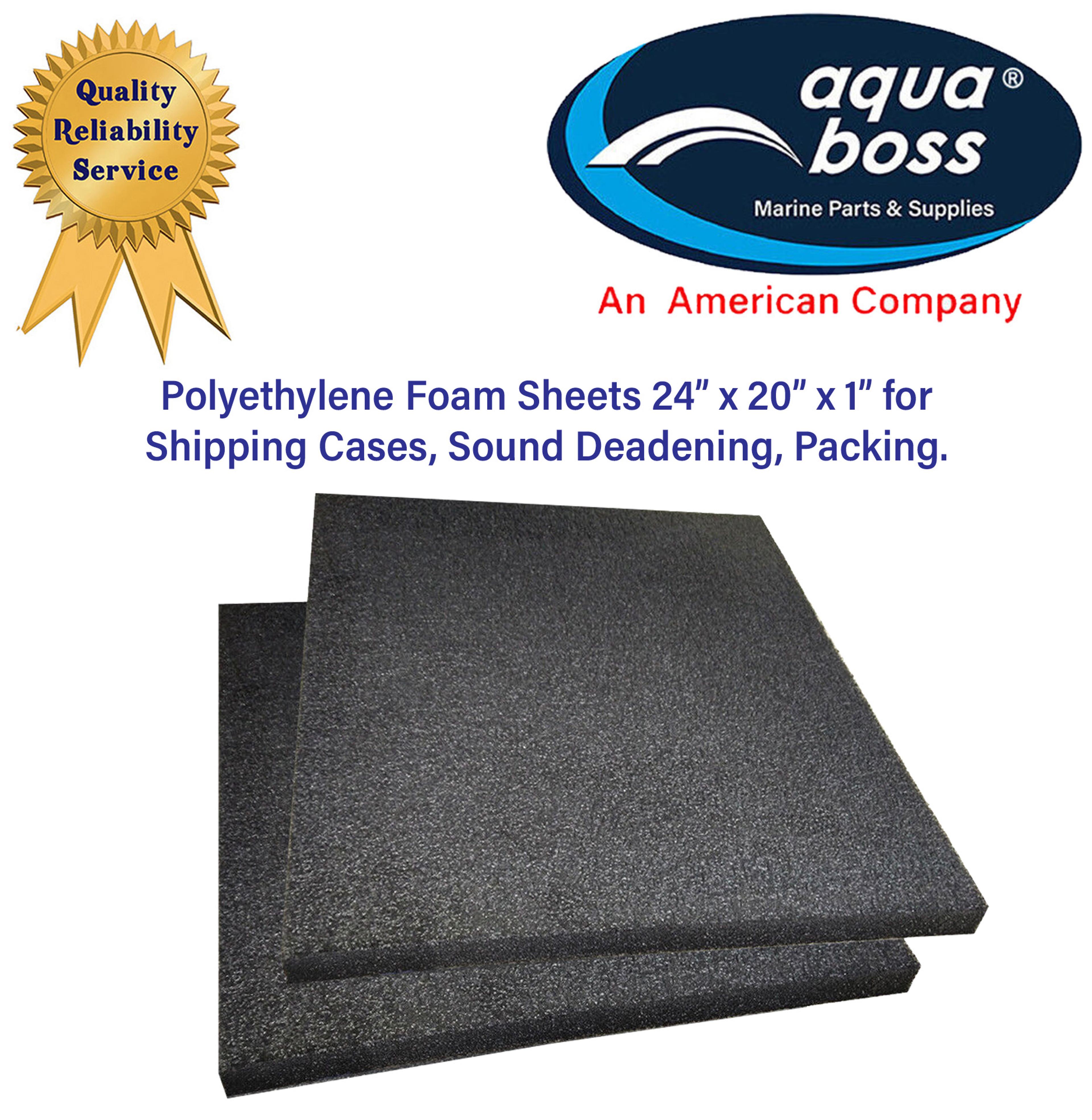 2 Polyethylene Foam Sheets 24” x 20”x 1” Shipping Case Sound Deadening Packaging