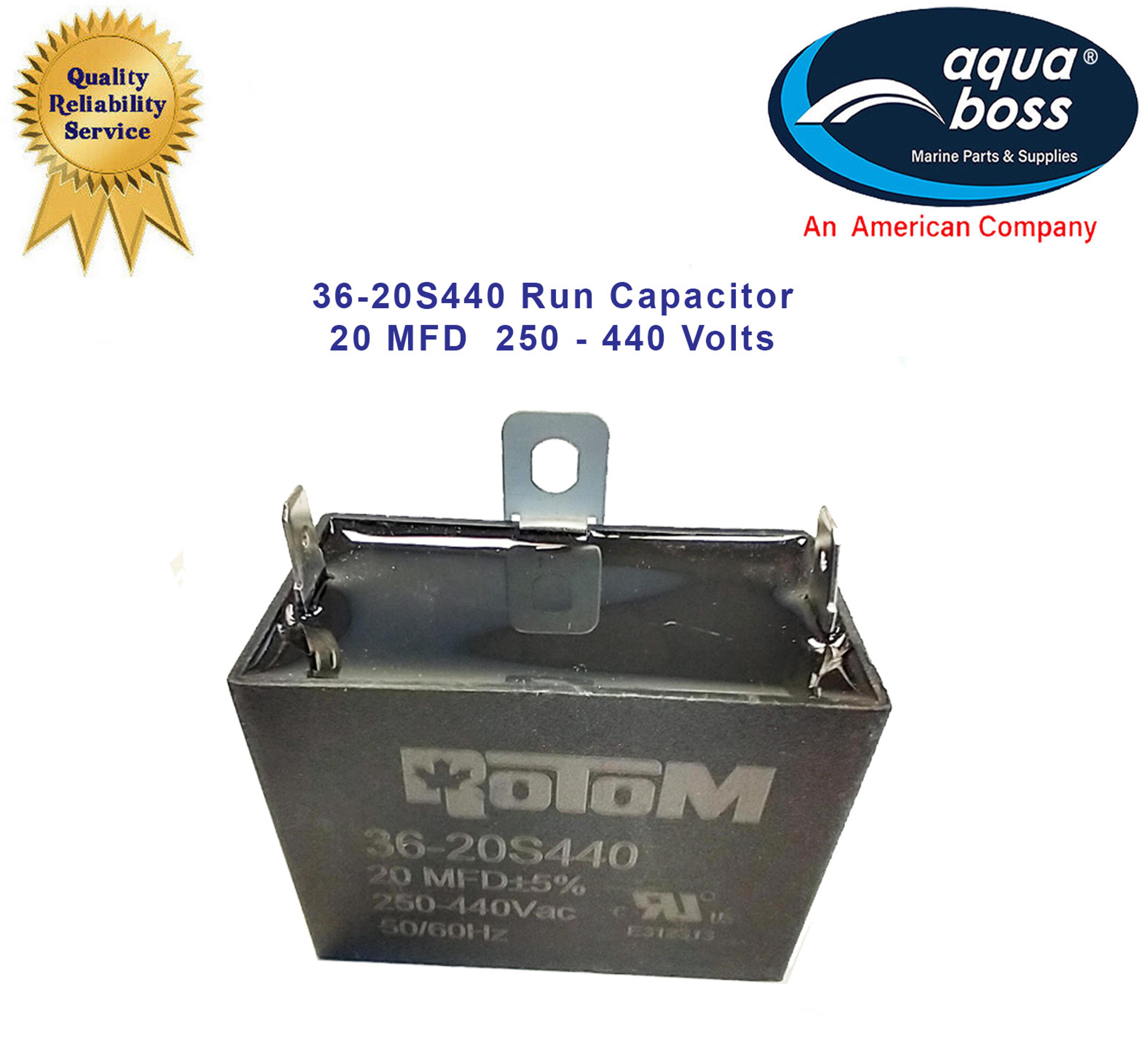 36-20S440 Run Capacitor 20 MFD 250 - 440 Volts