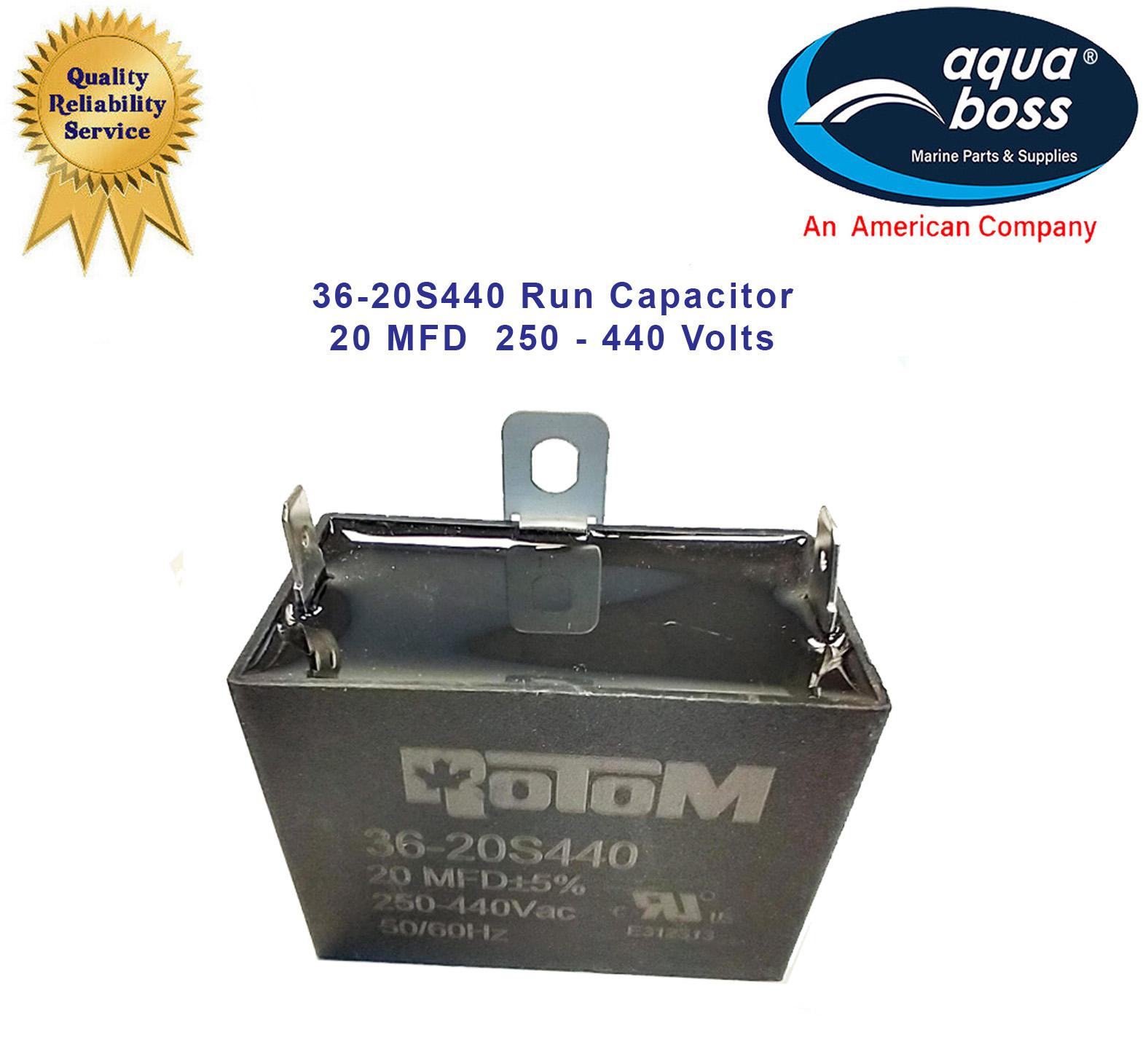 36-20S440 Run Capacitor 20 MFD 250 - 440 Volts