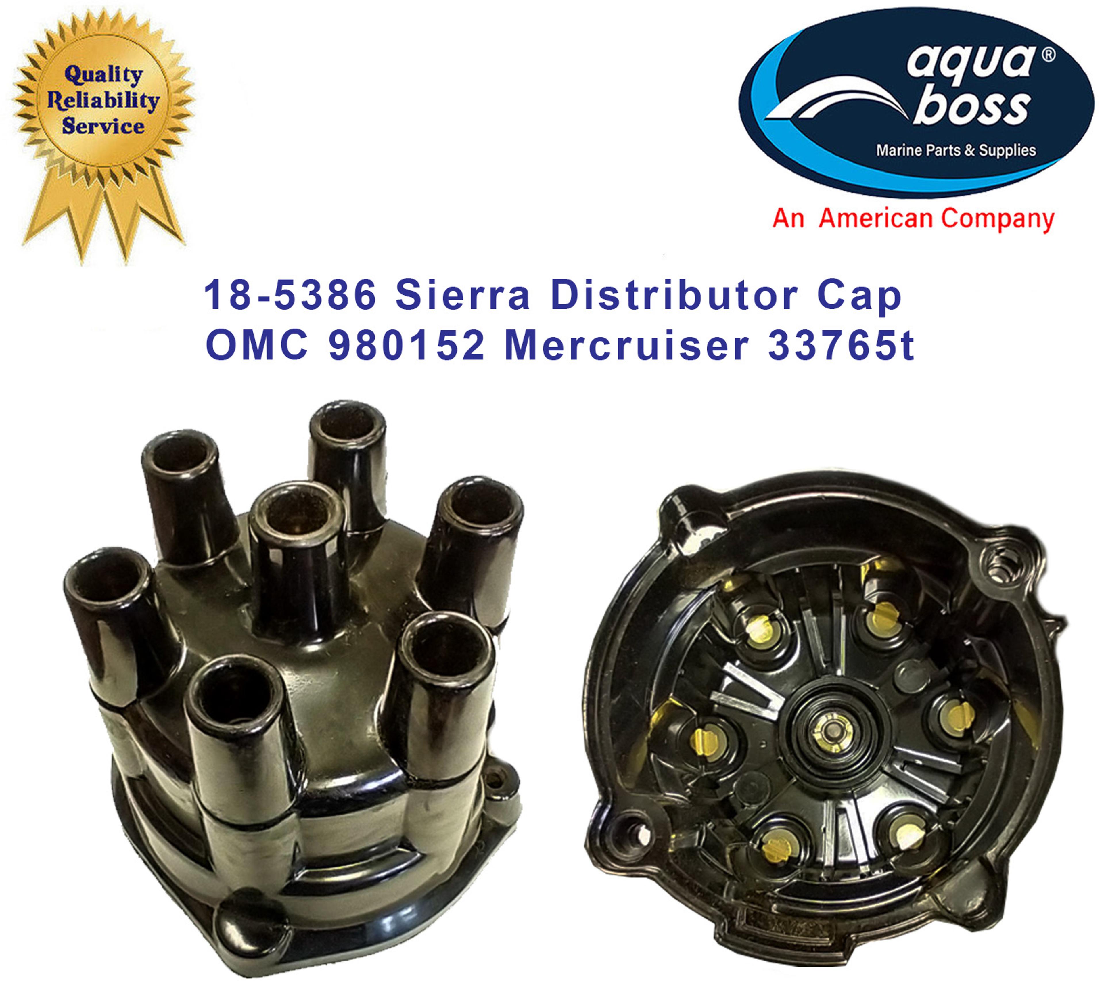 18-5386 Sierra Distributor Cap 33765T Mercruiser 980152 OMC