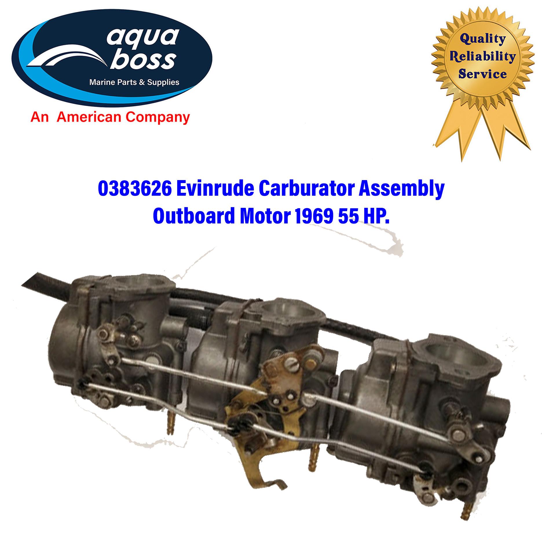 0383626 55 Horse Power Evinrude Carburator Assembly Outboard Motor 1969
