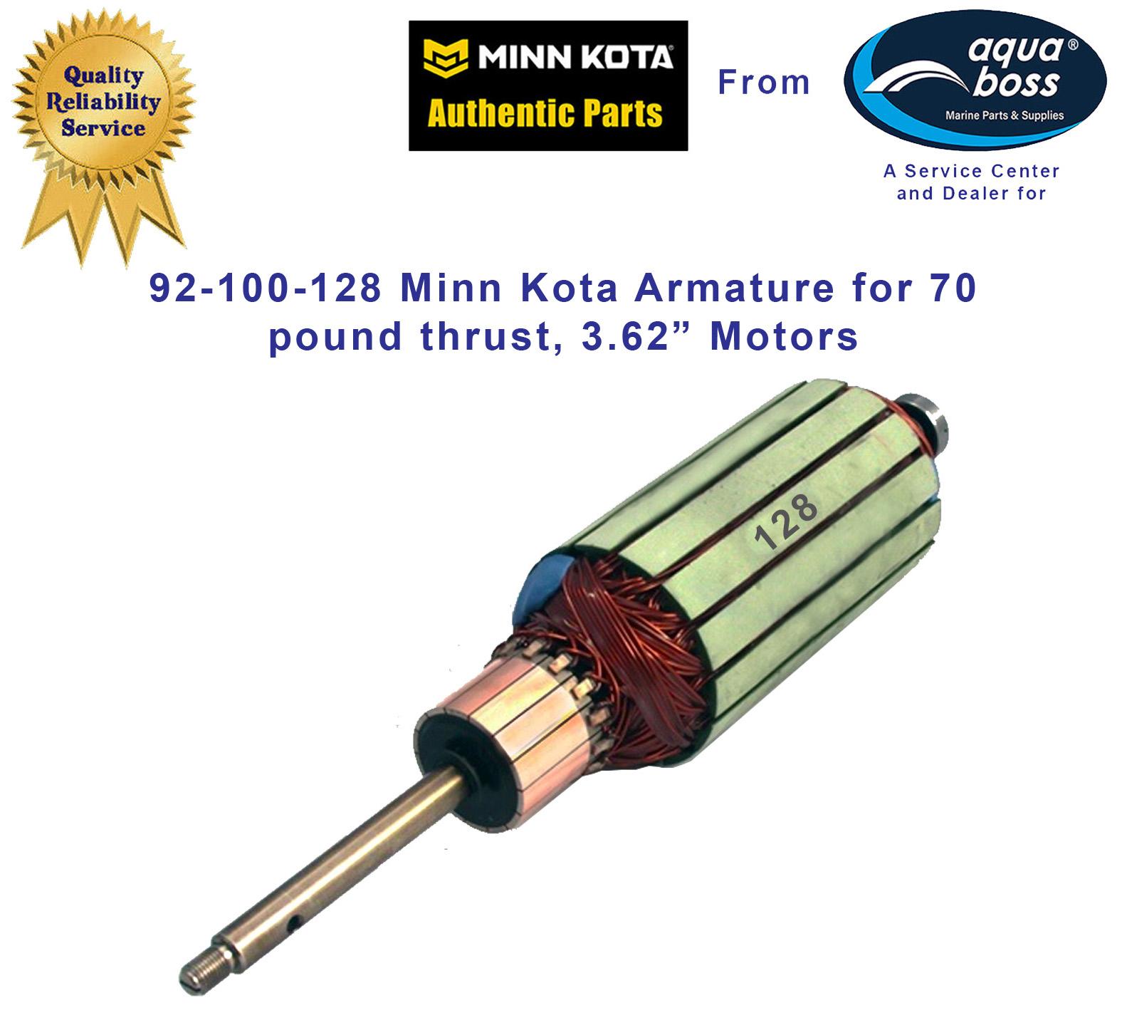 Minn Kota 92-100-128 Armature for 24 Volt, 70 pound thrust, 3.62” Motors